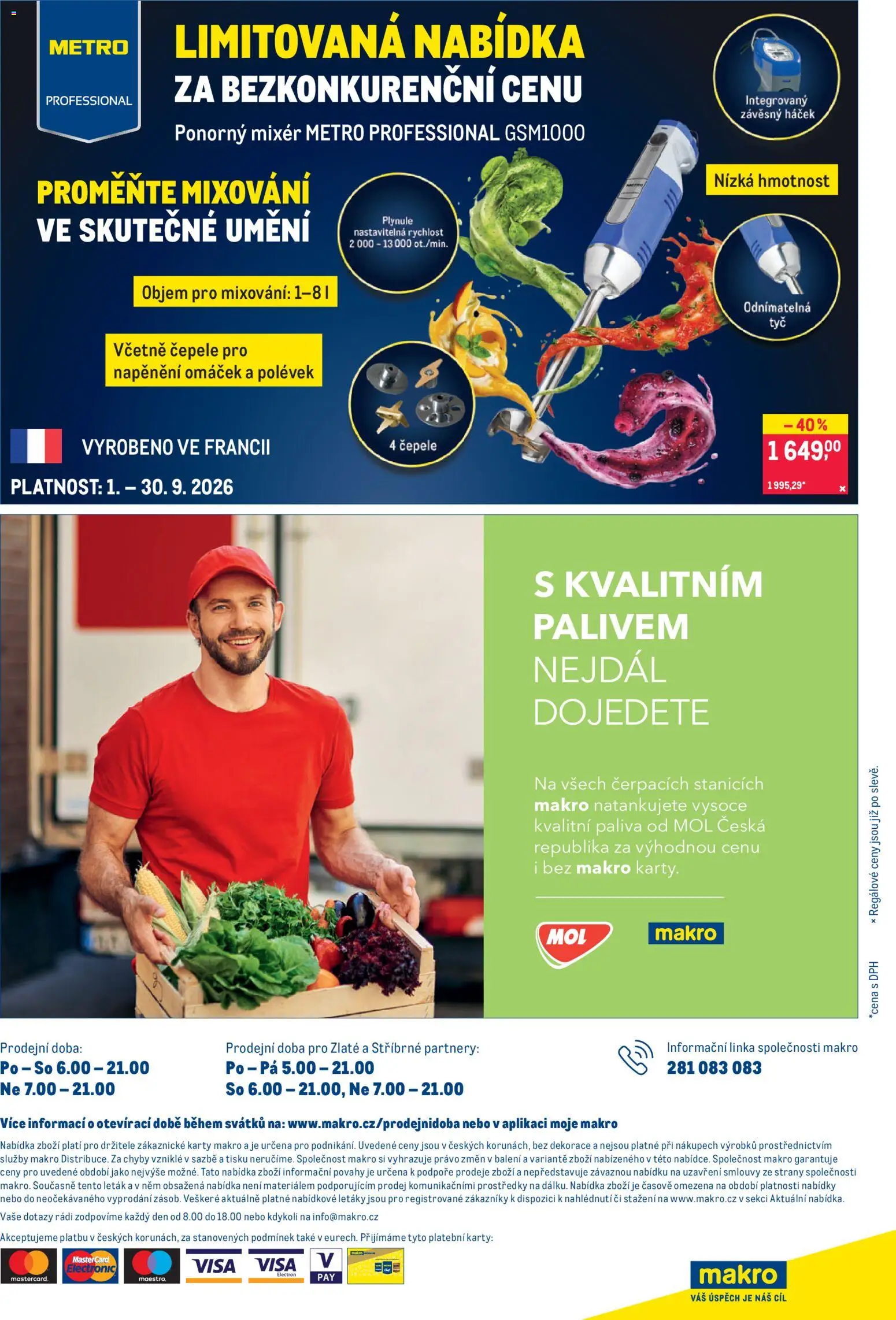 Makro leták - Pro milovníky jídla od 09.09.2026 | Strana: 26 | Produkty: Mixér, Ponorný mixér, Karty, Dekorace