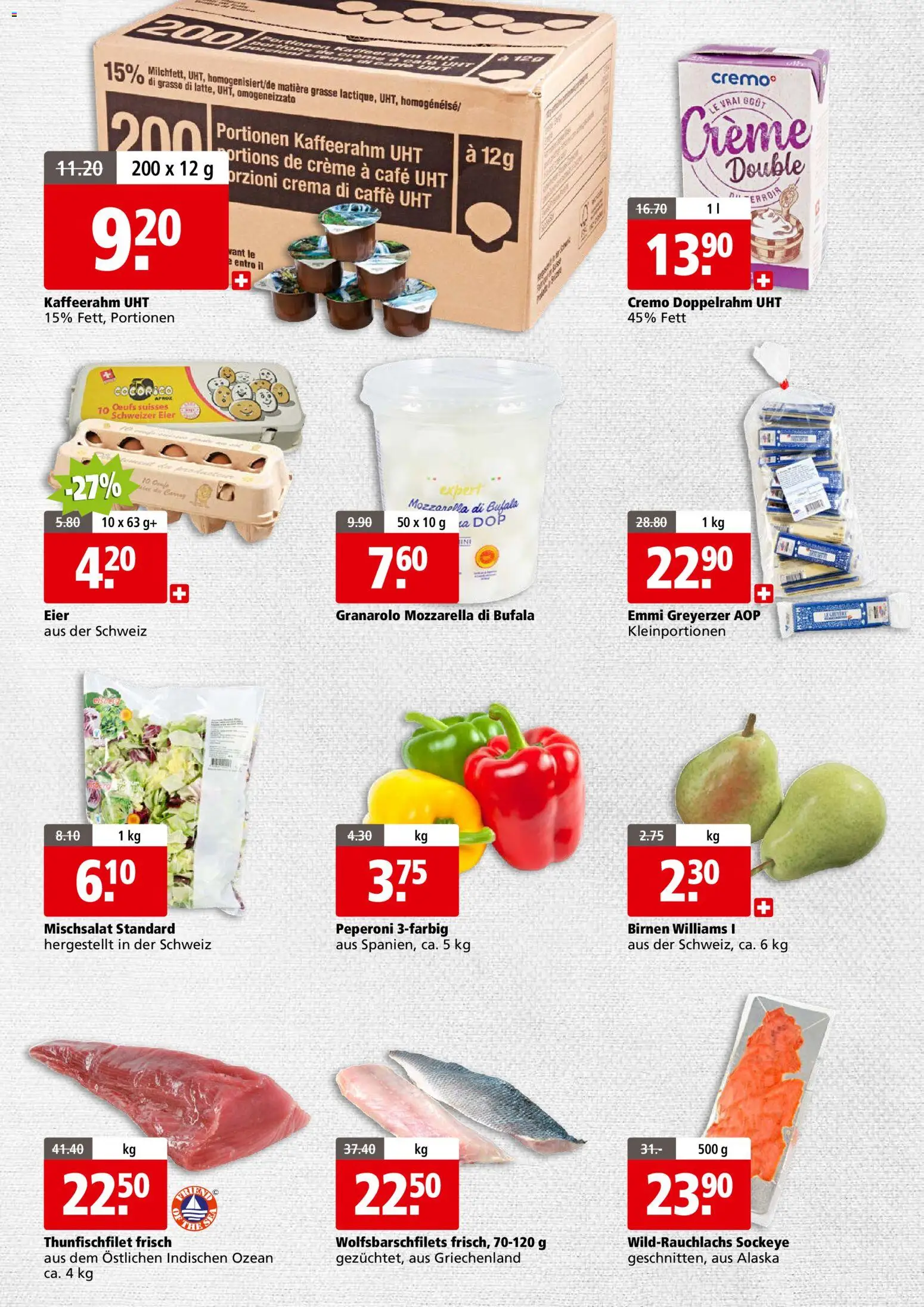 Aligro aktionen Business Chavannes, Matran, Genf, Sitten – gültig ab 07.09.2026 | Seite: 2 | Produkte: Eier, Creme, Birnen