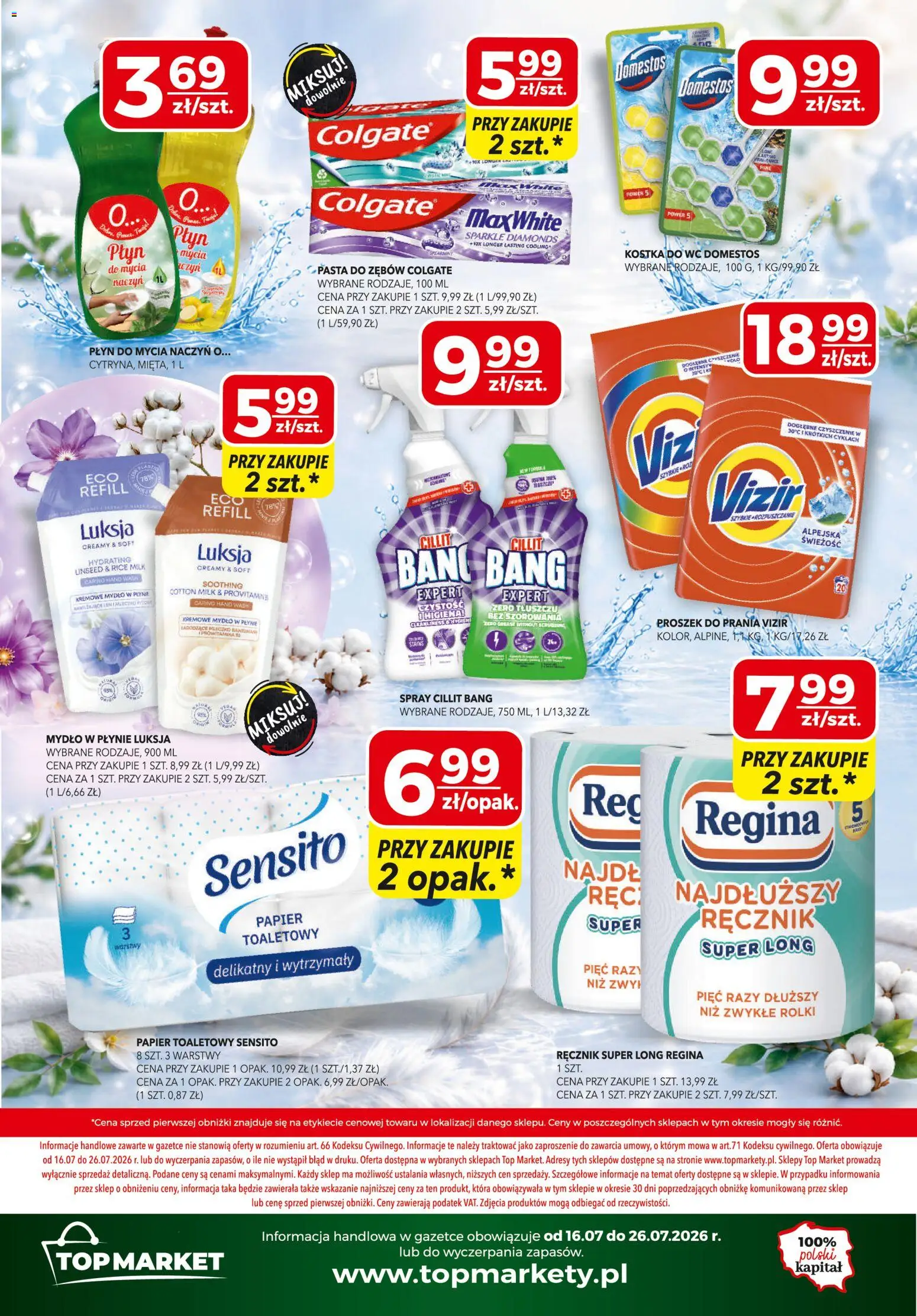 Top Market gazetka od 16.07.2026 | Strona: 12 | Produkty: Top, Papier toaletowy, Mydło, Pasta do zębów
