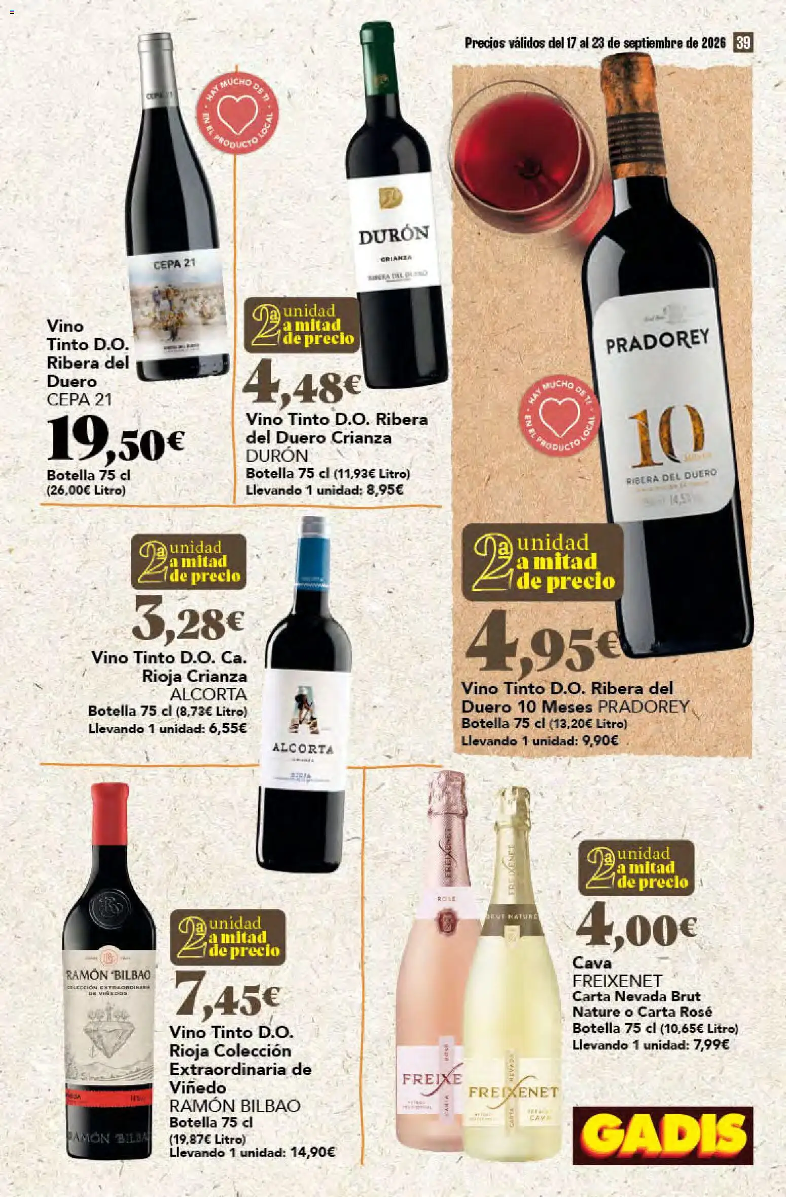 Gadis folleto │ válido desde el 17/09/2026 | Página: 39 | Productos: Vino tinto, Vino