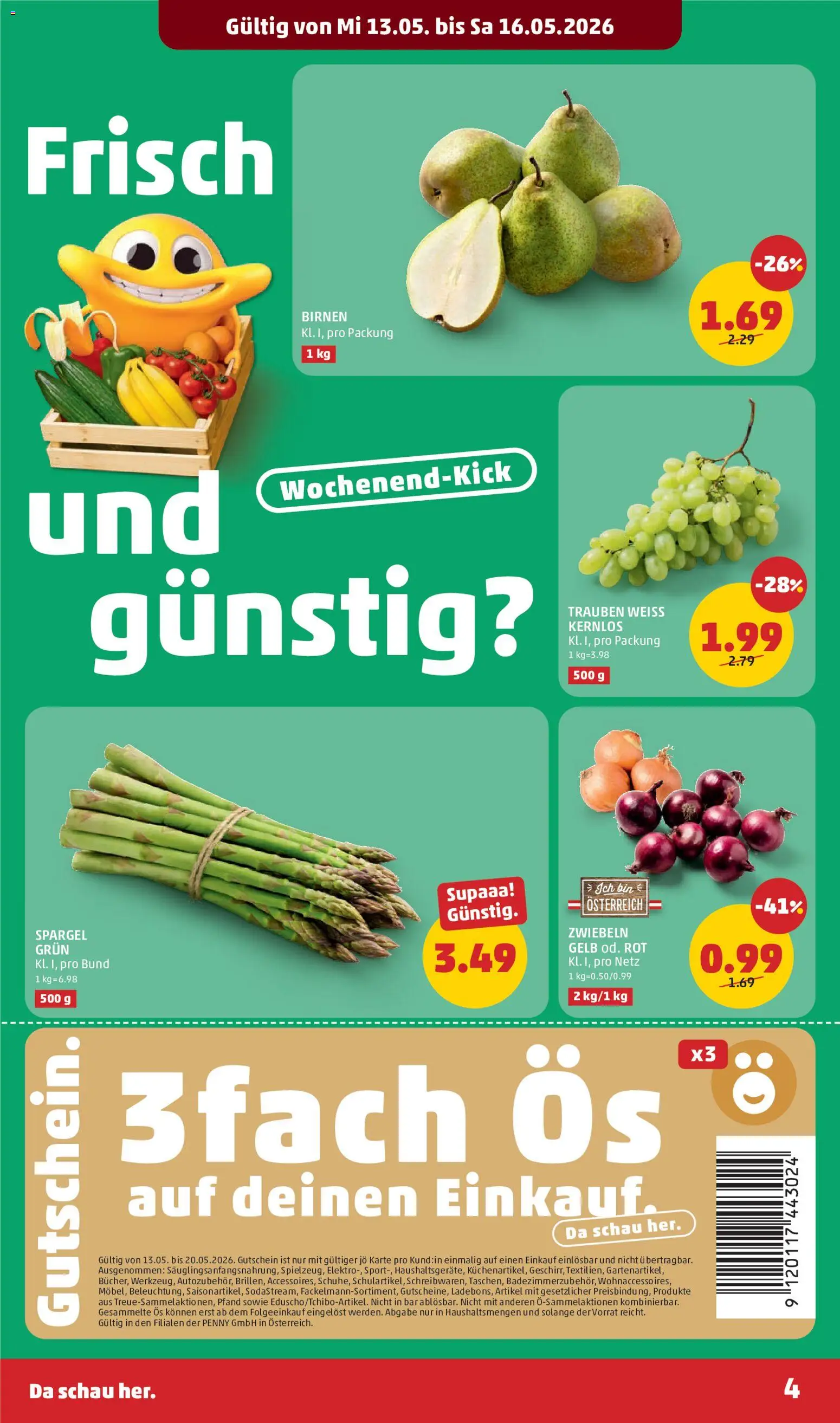 Penny Markt Flugblatt gültig ab 13.05.2026 | Seite: 4 | Produkte: Zwiebeln