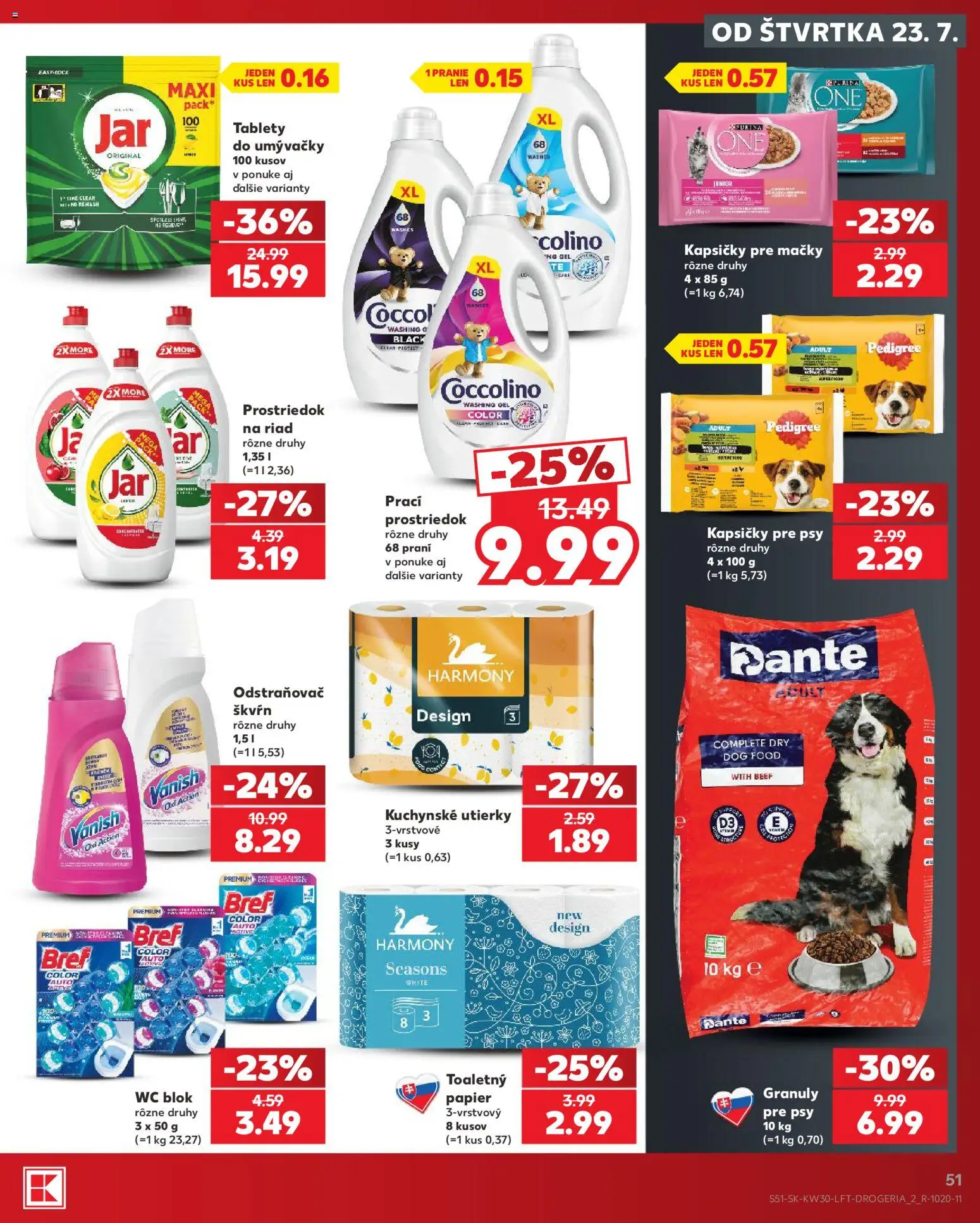 Nové Kaufland akcie – leták je platný od 23.07.2026 | Strana: 51 | Produkty: Wc, Vanish, Wc blok, Coccolino