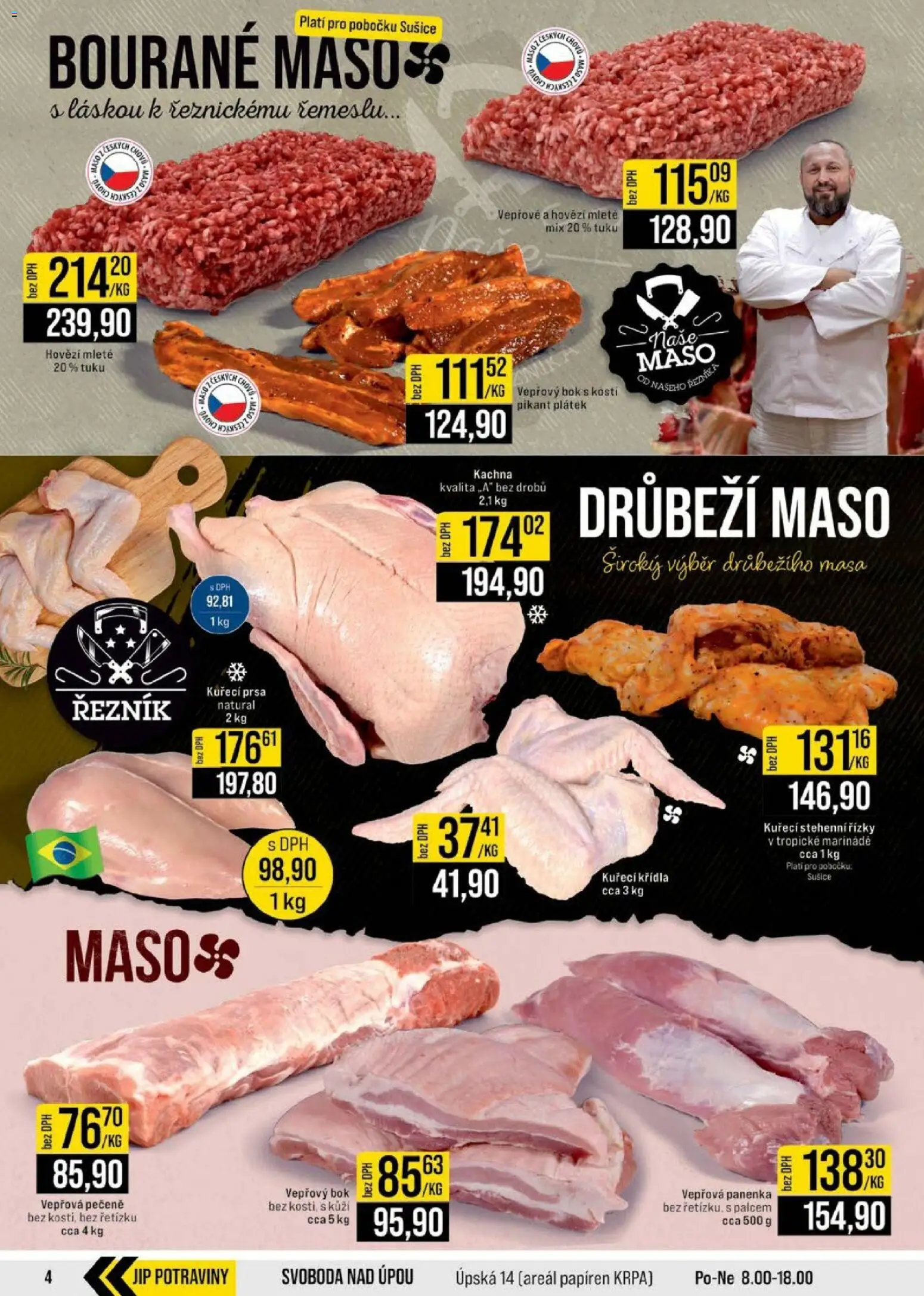 Jip leták - Cash & Carry od 27.05.2026 | Strana: 4 | Produkty: Panenka, Vepřová panenka, Stehenní řízky, Kachna
