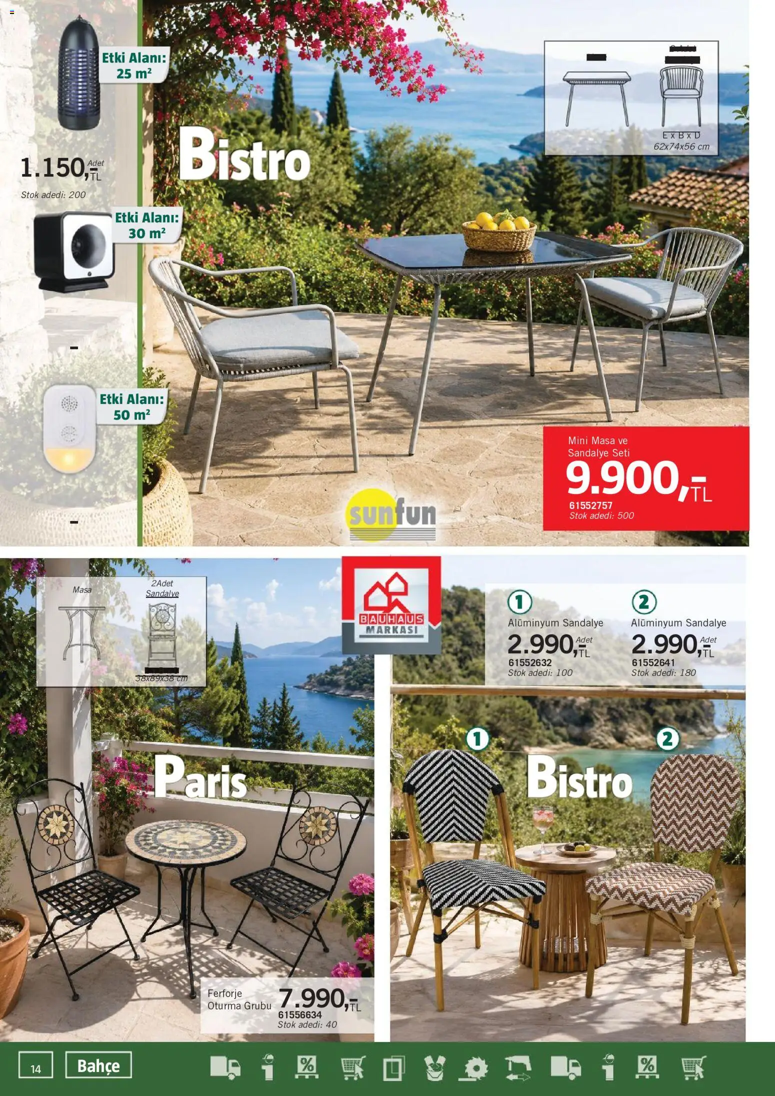 Bauhaus Katalog - 04 Temmuz 2026 tarihinden itibaren geçerlidir | Sayfa: 14 | Ürünler: Masa, Sandalye