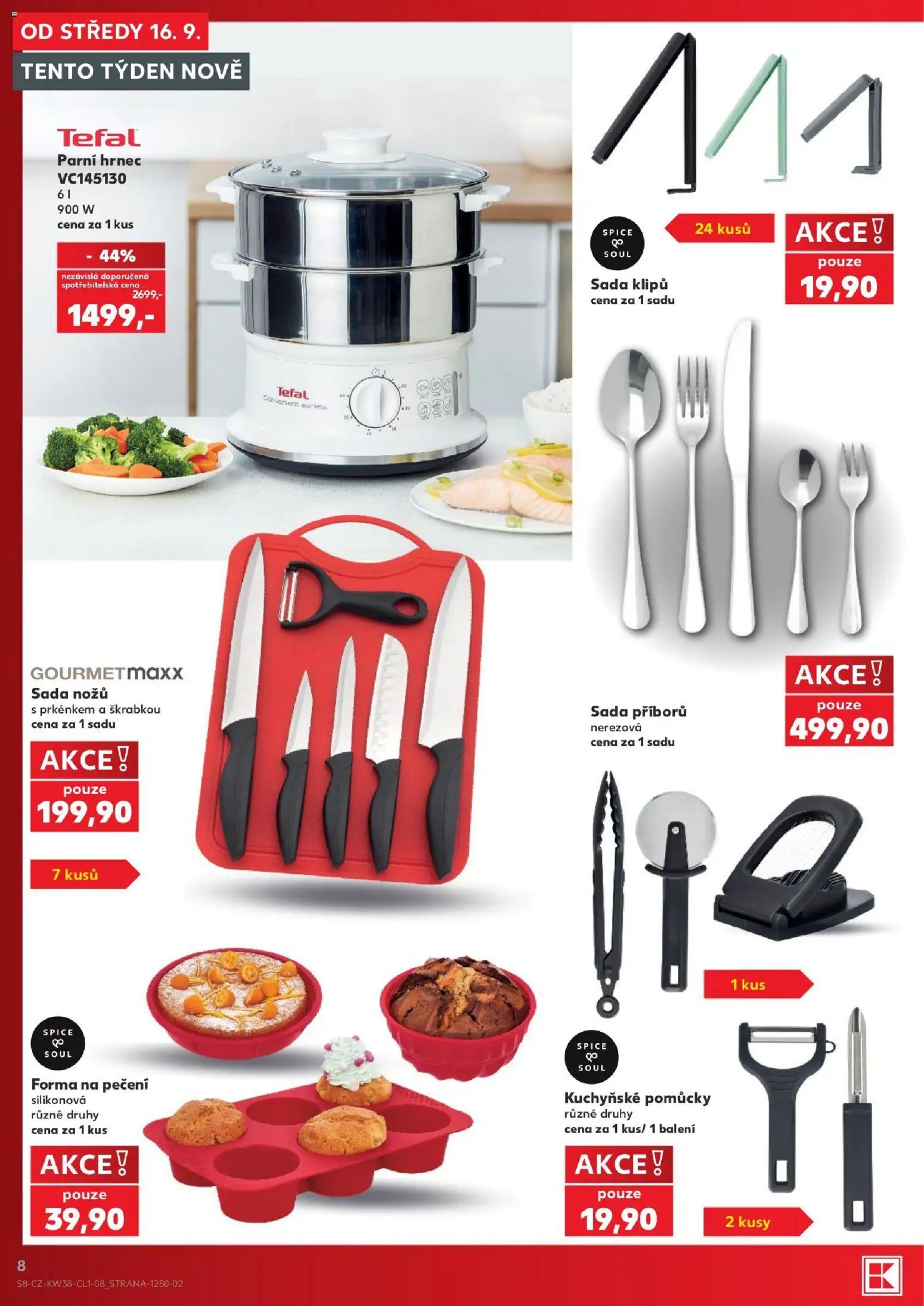 Kaufland leták - Praha 8 od 16.09.2026 | Strana: 8 | Produkty: Parní hrnec, Hrnec, Forma, Tefal