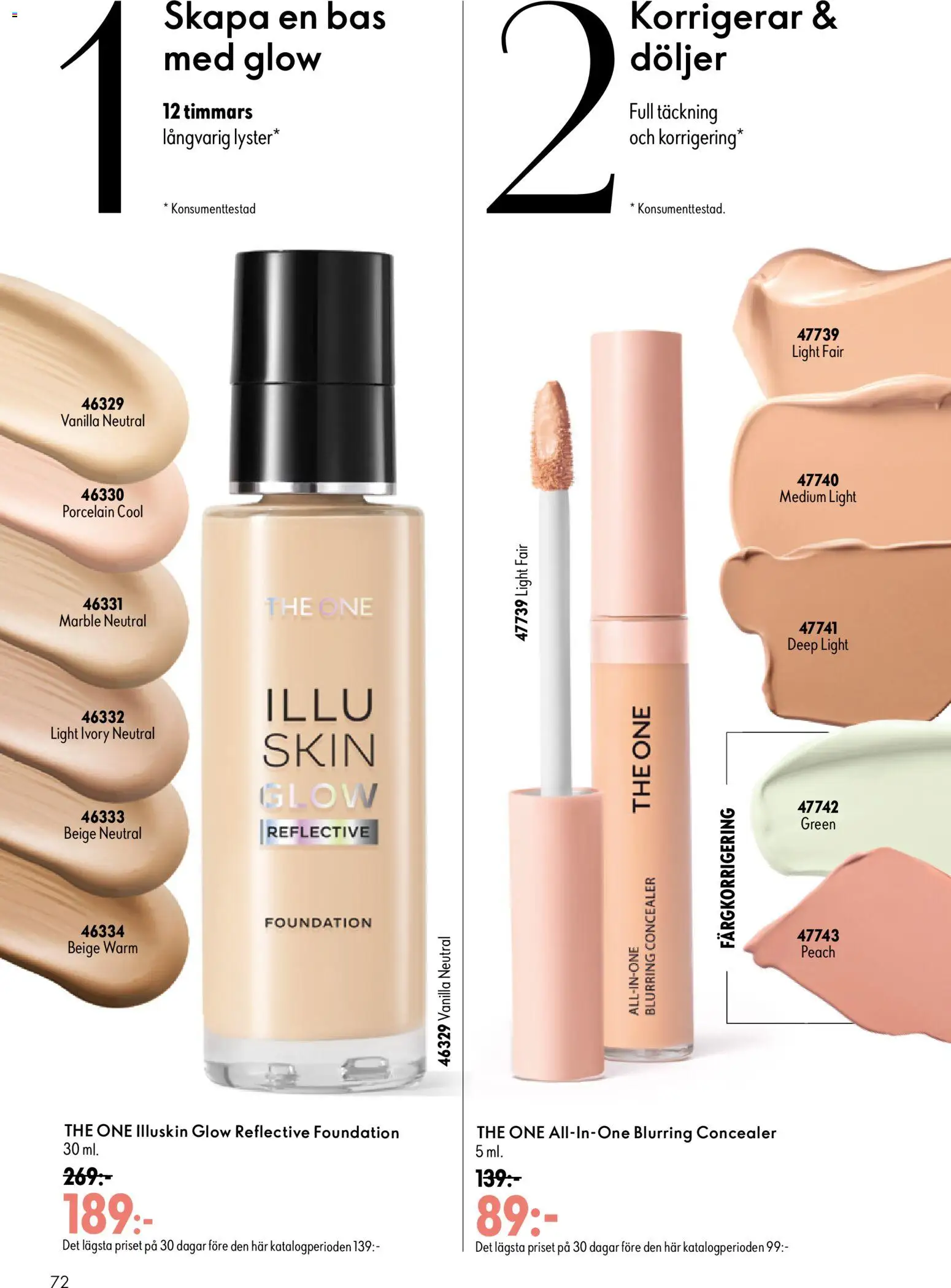 Oriflame reklamblad aktuell från 26/08/2026 | Sida: 72 | Produkter: Concealer, Foundation