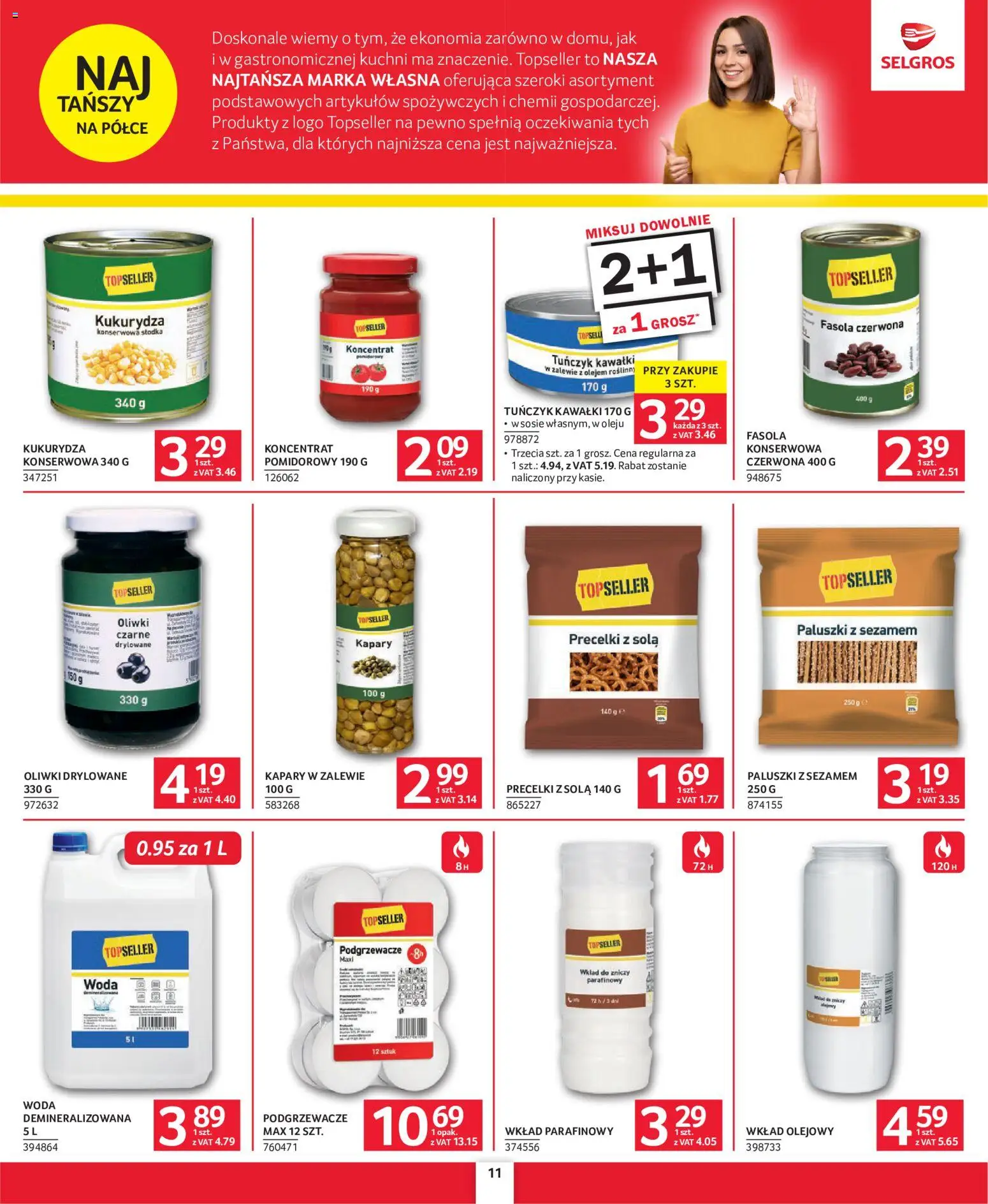 Selgros cash&carry gazetka - Oferta dla profesjonalistów od 08.10.2026 | Strona: 11 | Produkty: Kapary, Kukurydza, Fasola, Woda