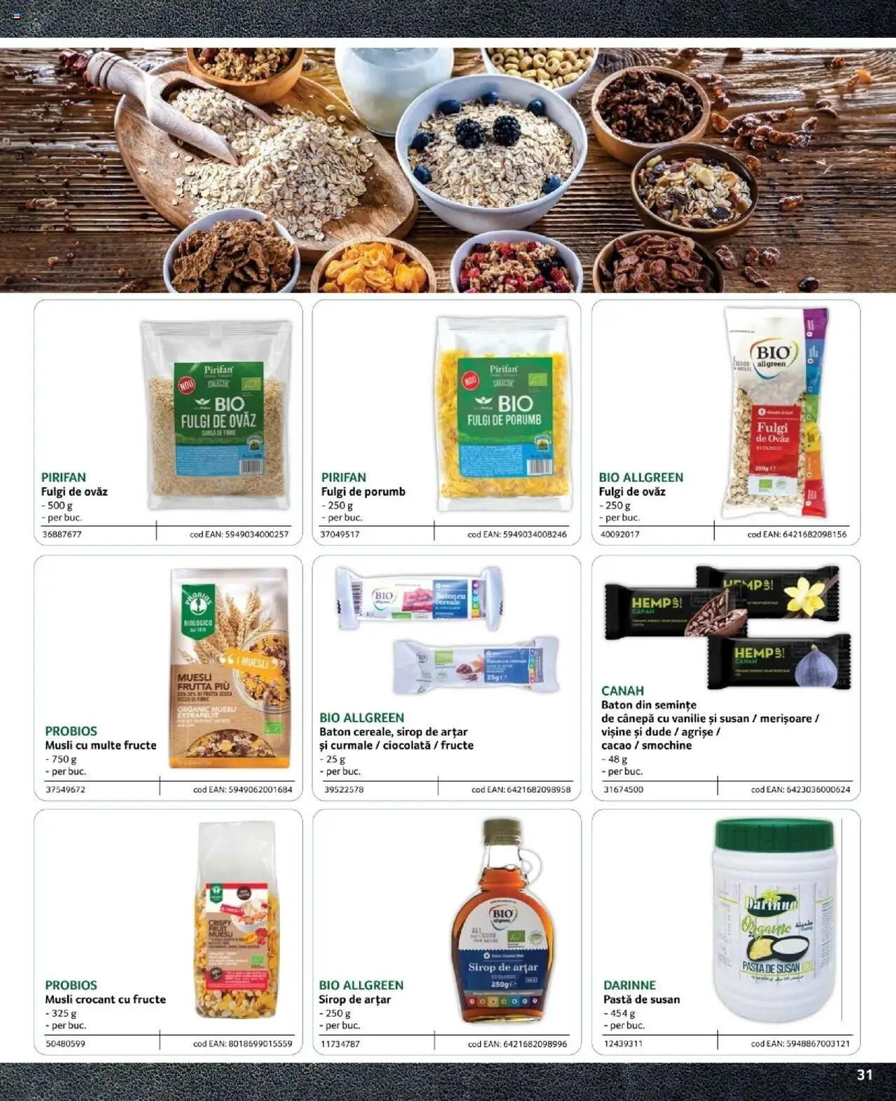 Noul catalog Selgros – valabil de la 09.02.2024 | Pagină: 31 | Produse: Cereale, Sirop, Cacao, Fructe