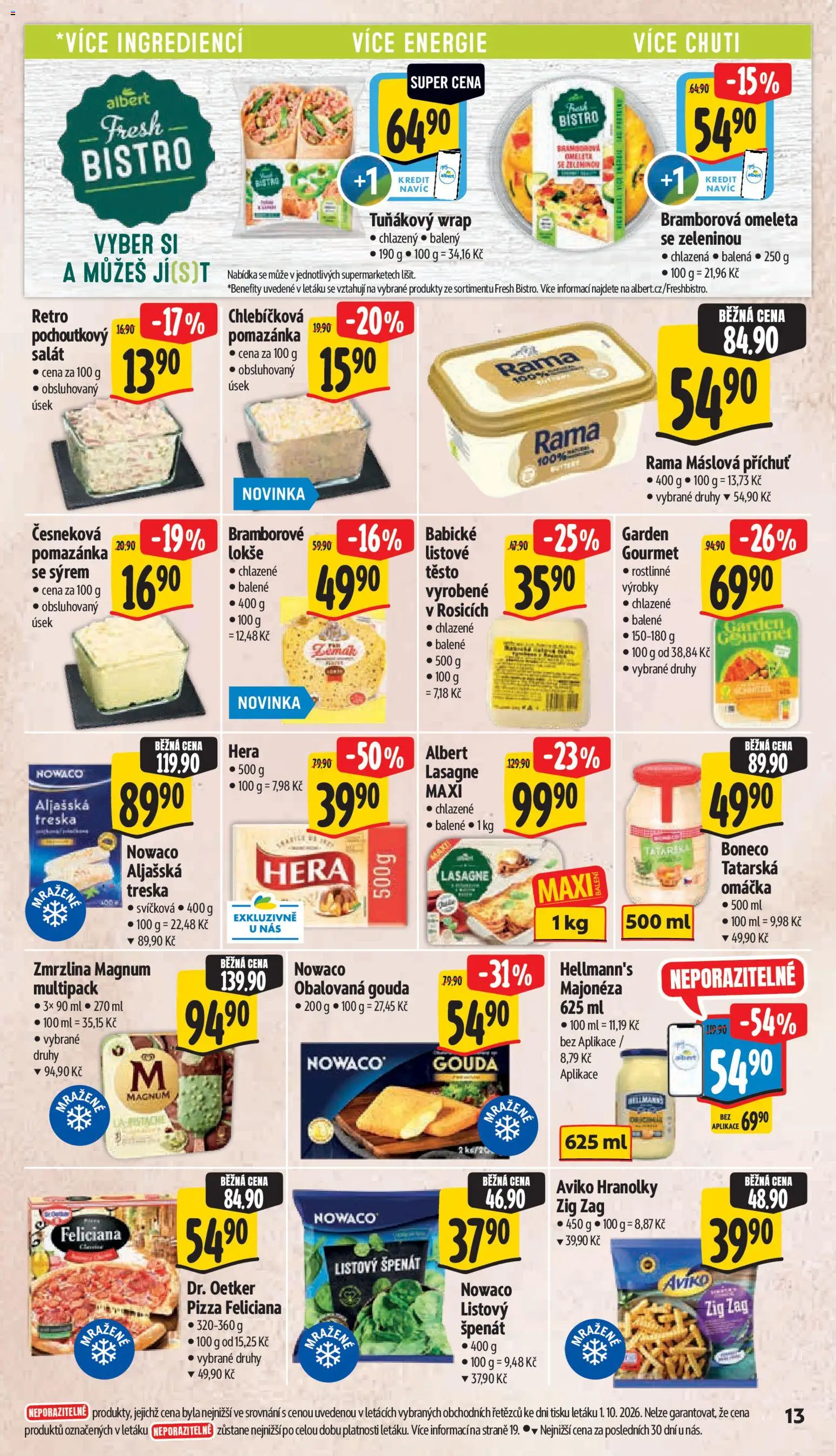 Albert leták - Supermarket Frenštát pod Radhoštěm od 07.10.2026 | Strana: 27 | Produkty: Gouda, Aljašská treska, Rama, Majonéza Hellmann's