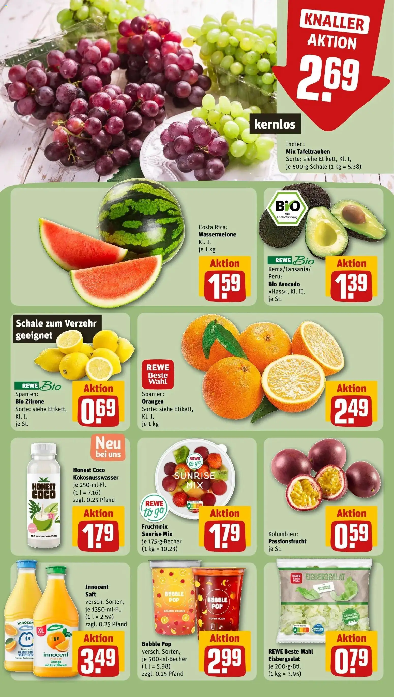 Rewe Prospekt Müllheim	 – gültig ab 27.04.2026 | Seite: 6 | Produkte: Eisbergsalat, Avocado, Zitrone, Saft