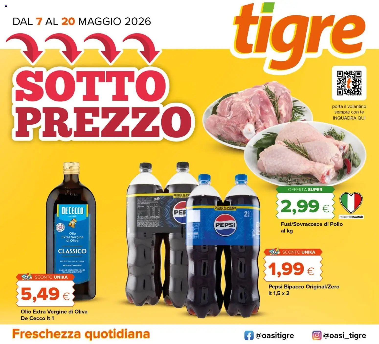 Volantino Tigre del 06.05.2026 | Pagina: 1 | Prodotti: Pollo, Tè, Olio extra vergine, Pepsi