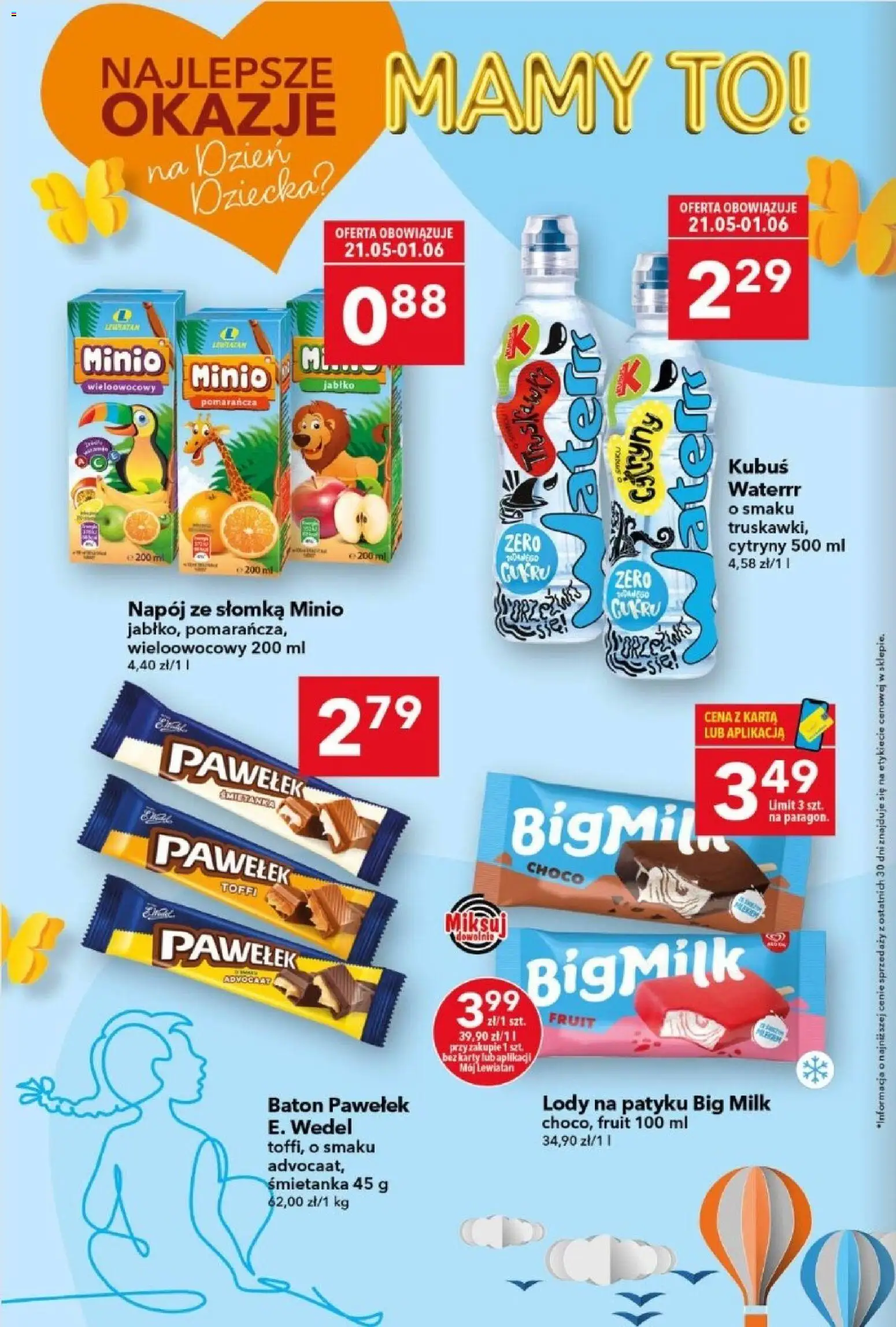 Lewiatan gazetka od 21.05.2026 | Strona: 6 | Produkty: Karta, Big Milk, Baton, Lody