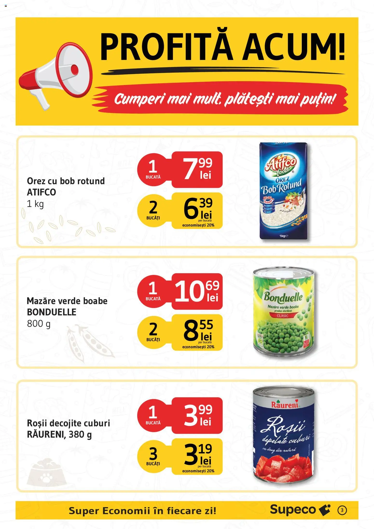 Noul catalog Supeco – valabil de la 01.08.2026 | Pagină: 3 | Produse: Mazăre, Roșii, Orez
