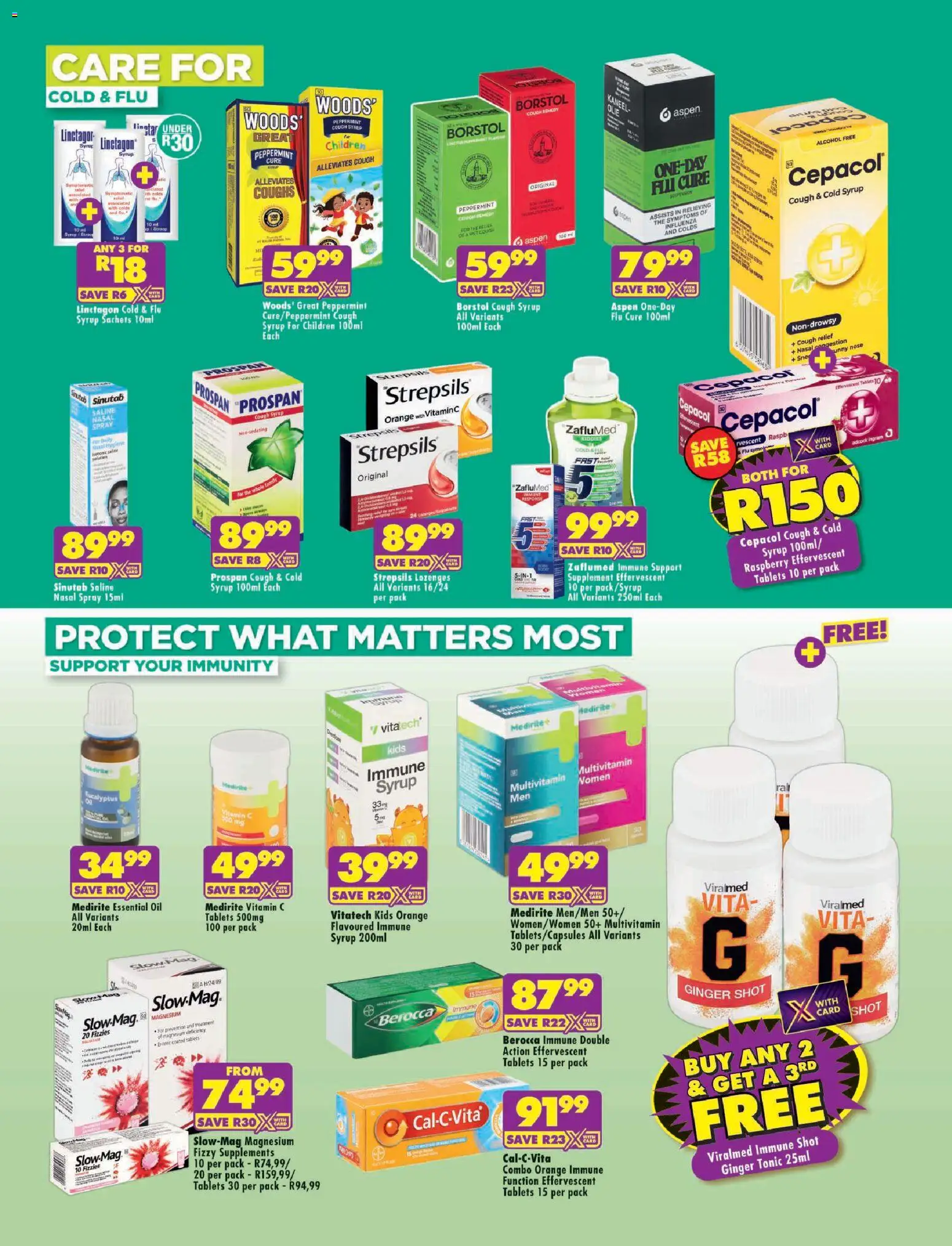 New Shoprite catalogue – valid from 20/07/2026 | Page: 2 | Products: Tonic, Cough syrup, Nasal spray, Supplements