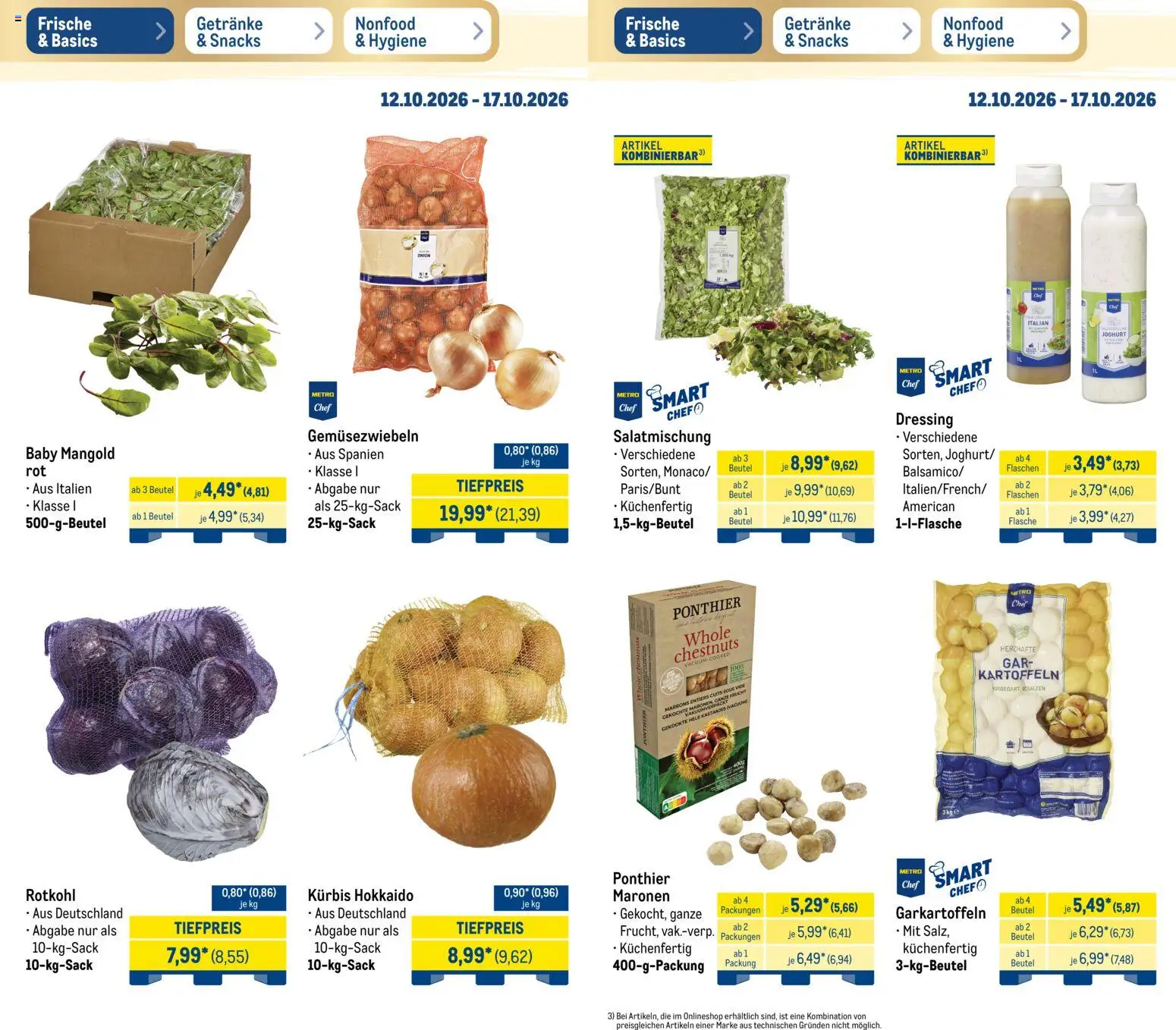 Metro Prospekt – gültig ab 12.10.2026 | Seite: 6 | Produkte: Rotkohl, Dressing, Kartoffeln, Kürbis