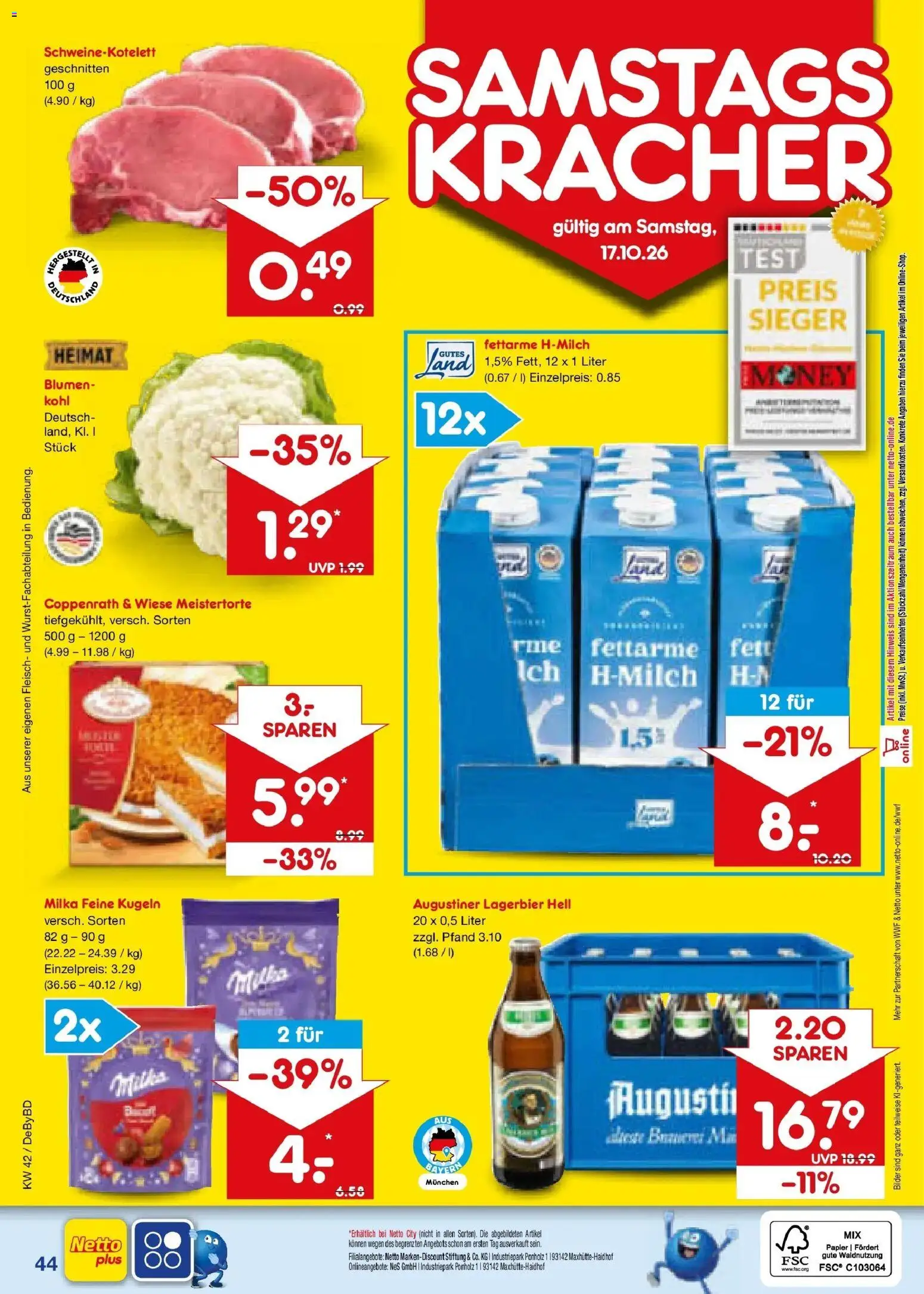Netto Marken-Discount Prospekt Buttenwiesen (ab 12.10.2026) » Angebote | Seite: 60 | Produkte: Blumen, Milka, Bilder, Fleisch