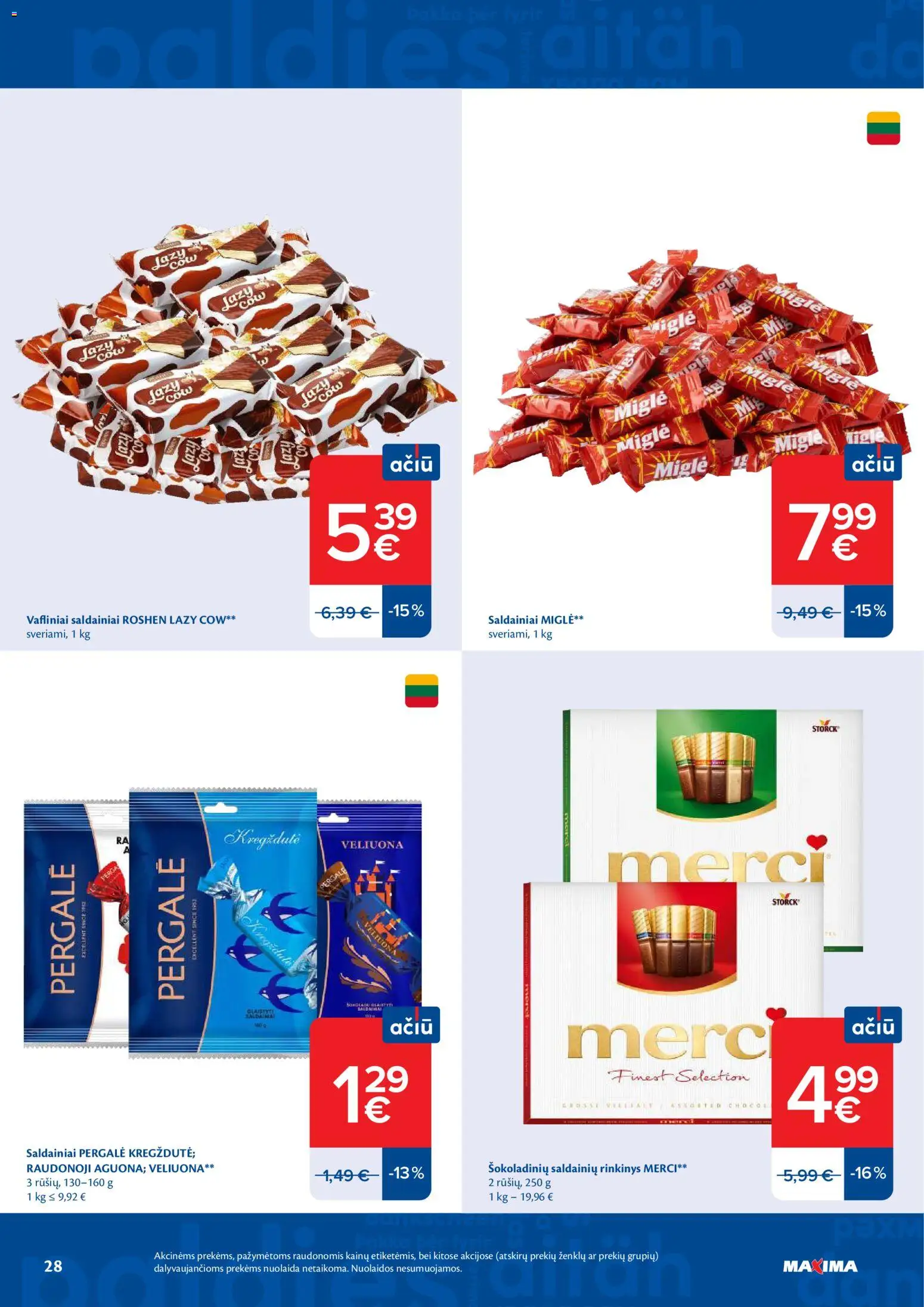 MAXIMA akcijos nuo 09.06.2026 | Puslapis: 28 | Prekių: Saldainiai