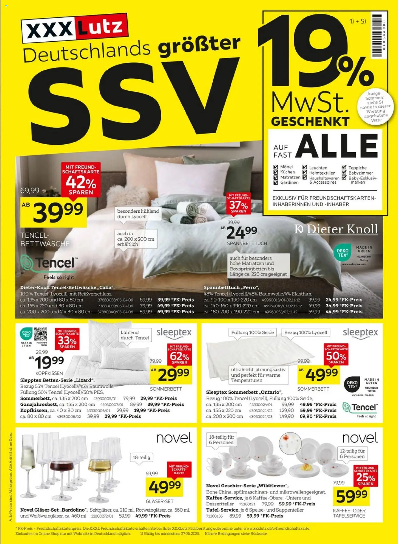 XXXLutz Deutschlands größter SSV – gültig ab 06.06.2026 | Seite: 1 | Produkte: Kaffee, Bettwäsche, Kopfkissen, Kuchen