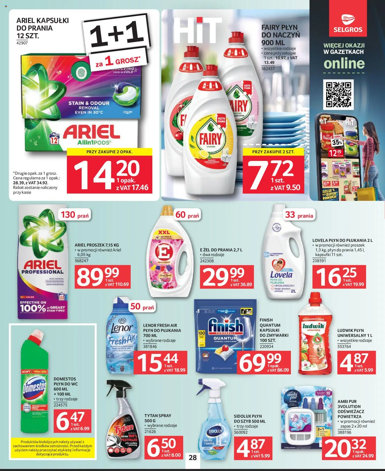 Selgros cash&carry gazetka od 27.08.2026 | Strona: 25 | Produkty: Odświeżacz, Ariel, Domestos, Lovela płyn do płukania
