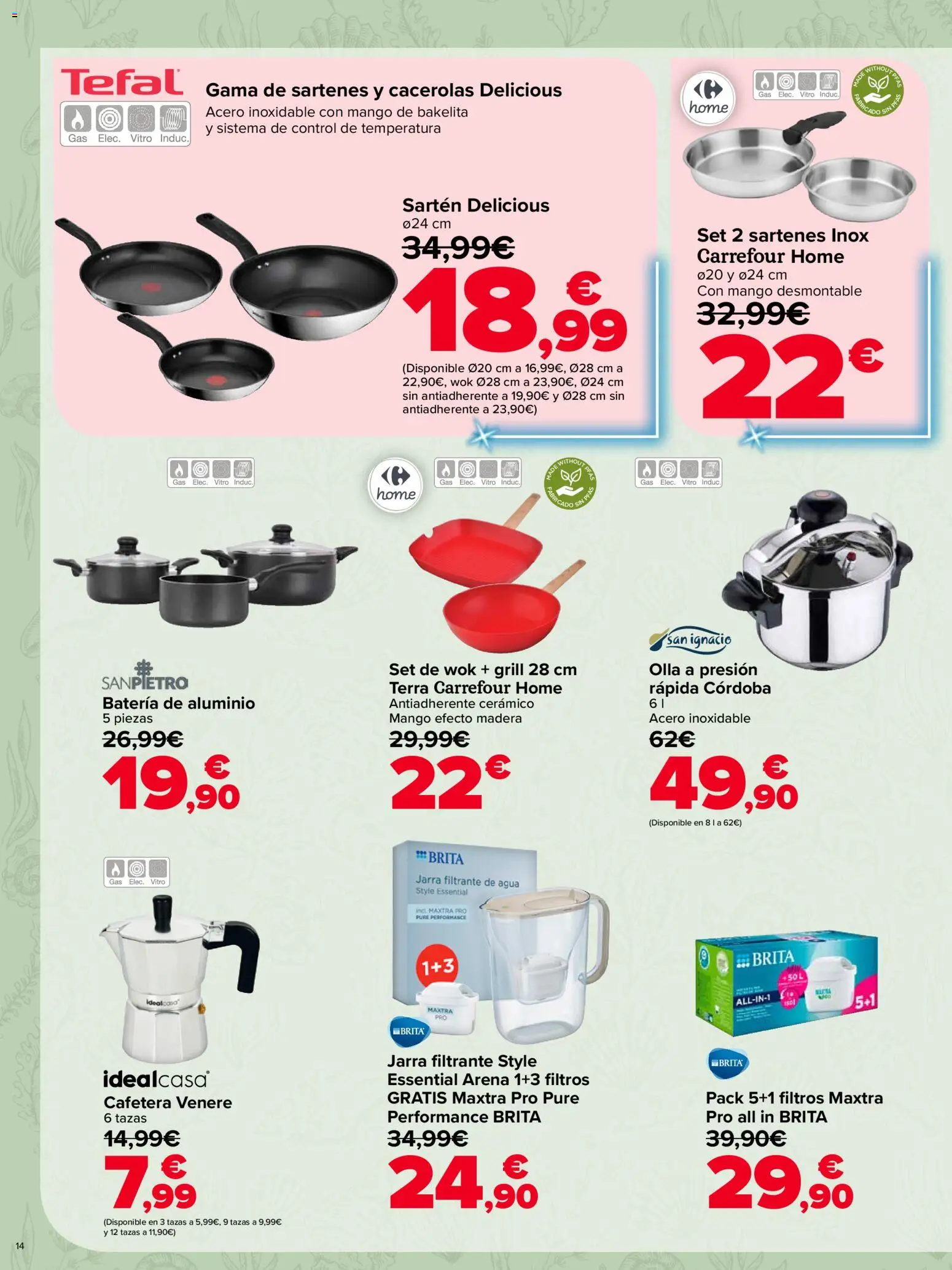 Carrefour Casa Equipada │ válido desde el 16/07/2026 | Página: 14 | Productos: Pan, Cafetera, Ρούτερ, Batería