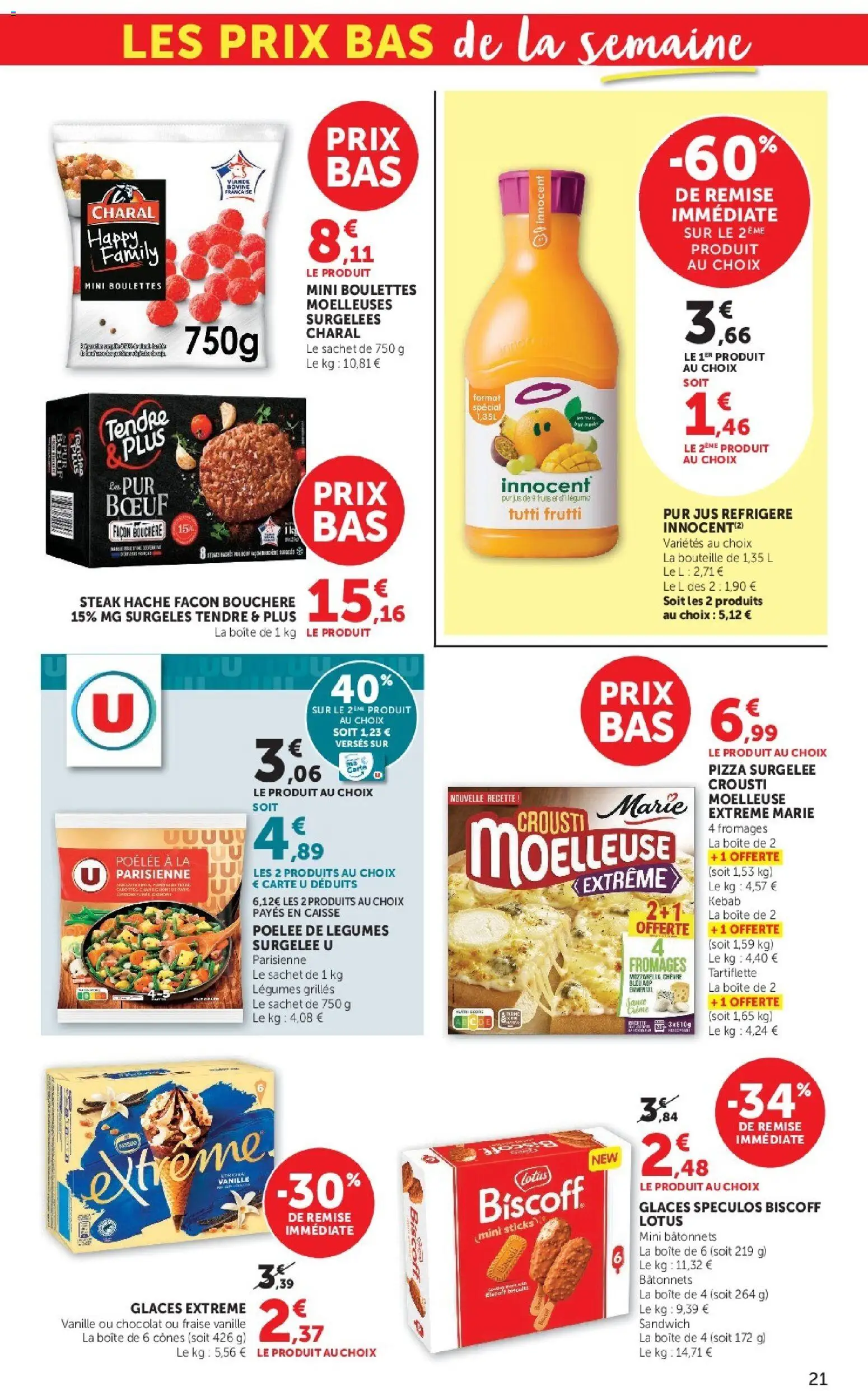 {H1} | Page: 21 | Produits: Glaces, Pizza surgelée, Spéculos, Crème