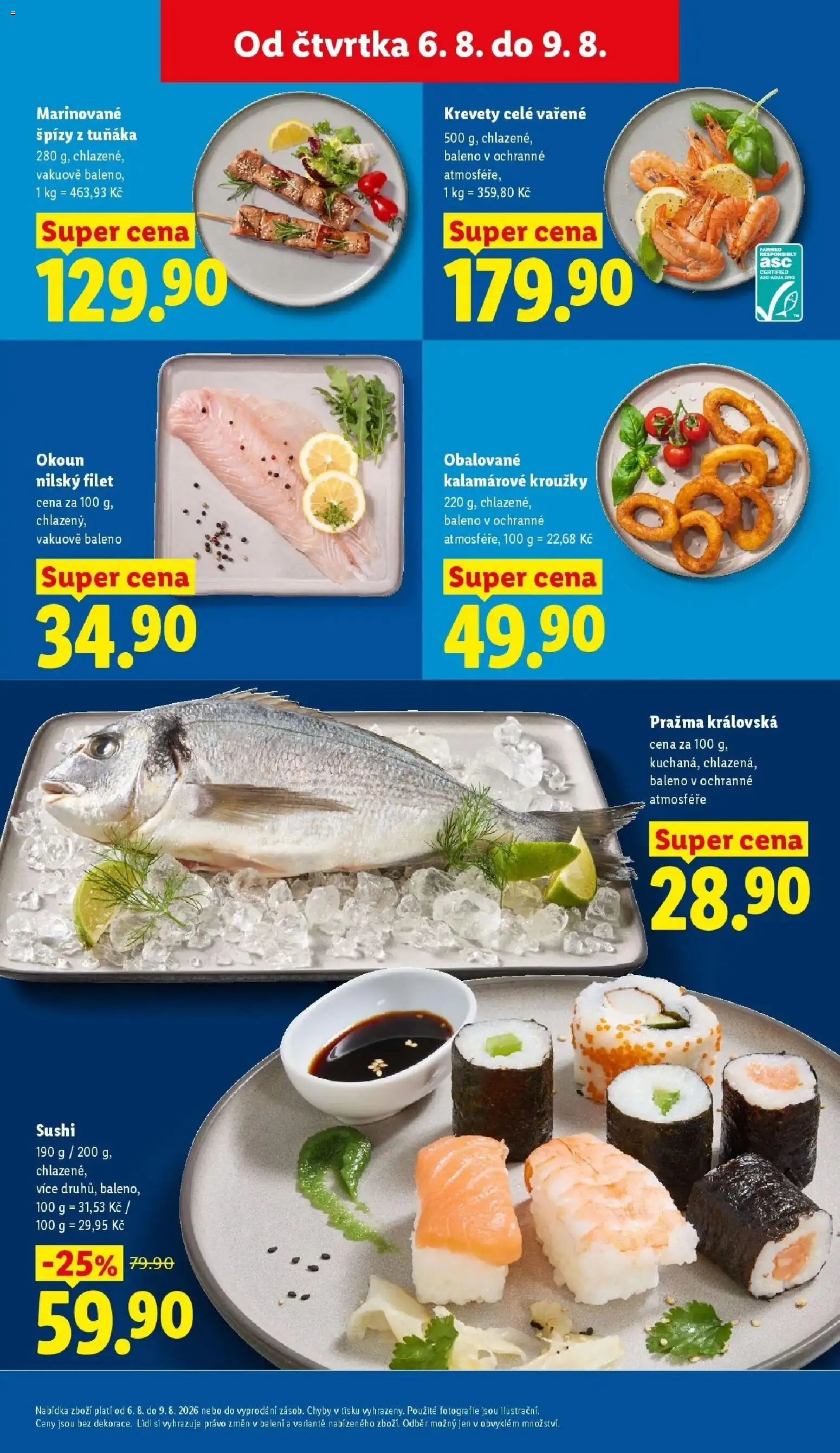 Lidl aktuální leták od 06.08.2026 | Strana: 15 | Produkty: Pražma, Sushi, Okoun, Krevety