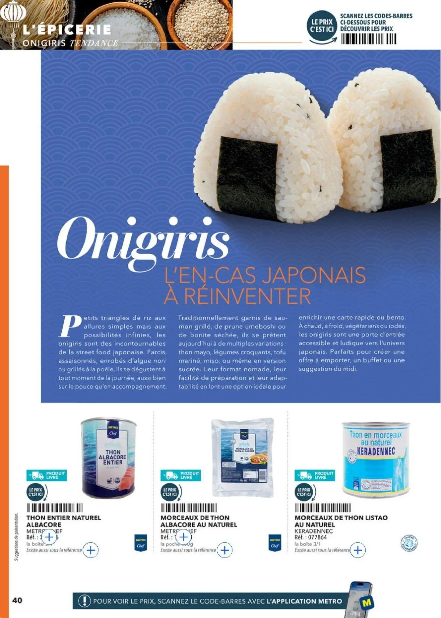 {H1} | Page: 40 | Produits: Mais, Thon, Buffet, Riz