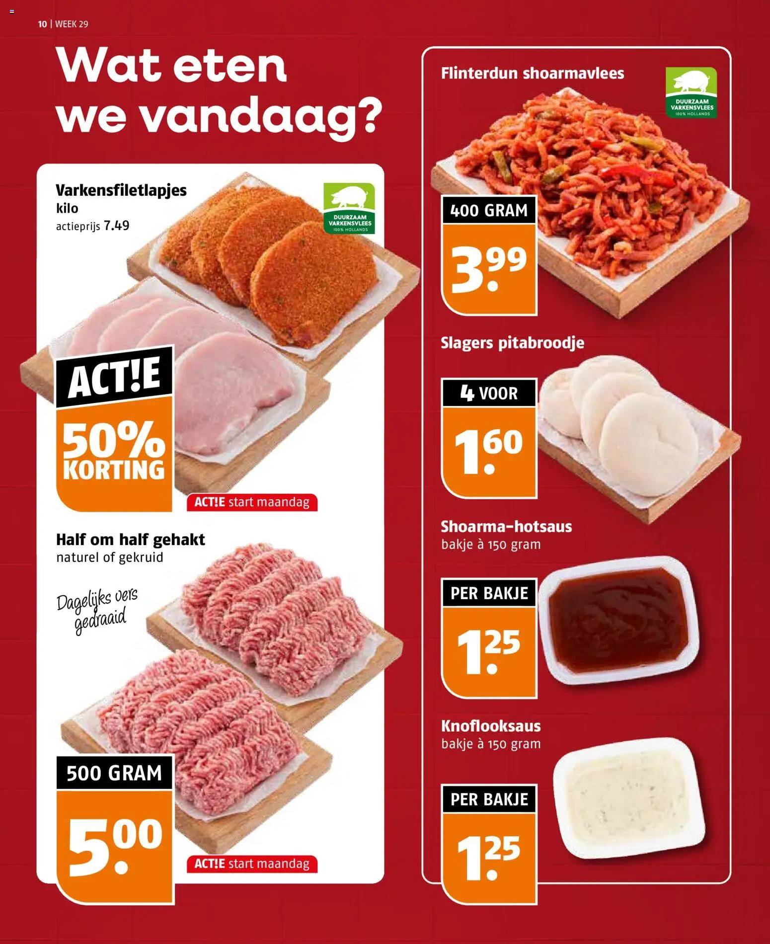 {H1} | Pagina: 10 | Producten: Varkensvlees, Gehakt