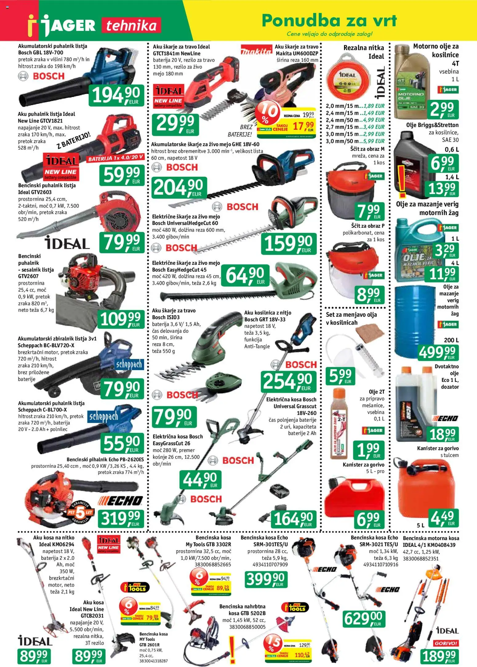 Novi Jager katalog ponudbe – veljaven od 20.05.2026 | Stran: 5 | Izdelki: Baterija, Kosilnica, Baterije, Olje