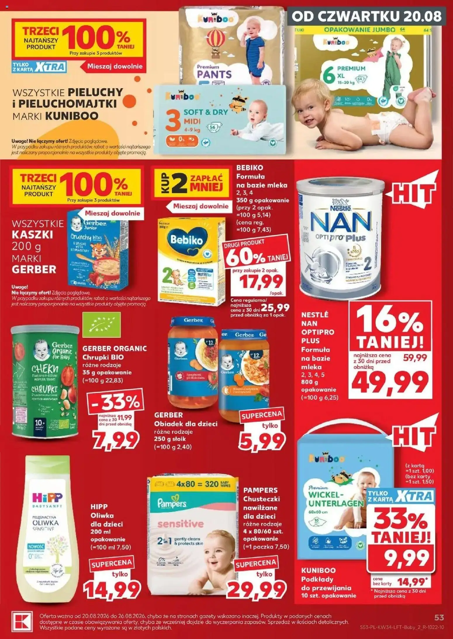 Kaufland gazetka od 20.08.2026 - od jutra PDF | Strona: 53 | Produkty: Chrupki, Mleka, Gazety, Pieluchomajtki