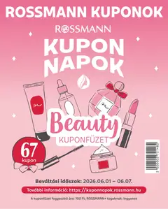 Rossmann Kupon Napok - amely érvényes a következő dátumtól: 01.06.2026