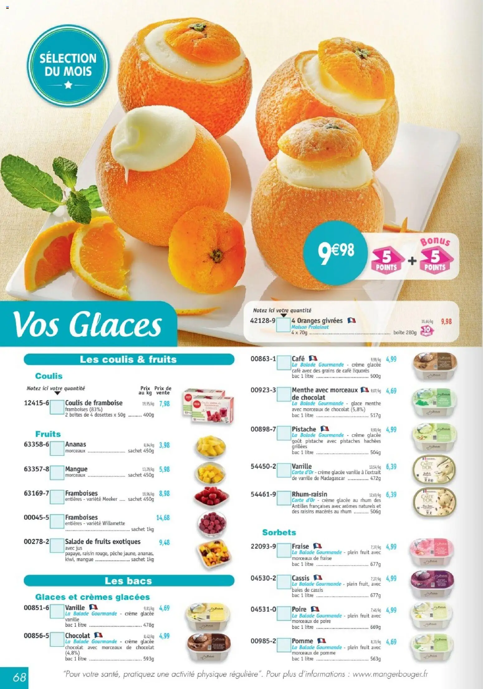 {H1} | Page: 68 | Produits: Fraise, Menthe, Raisin, Ananas