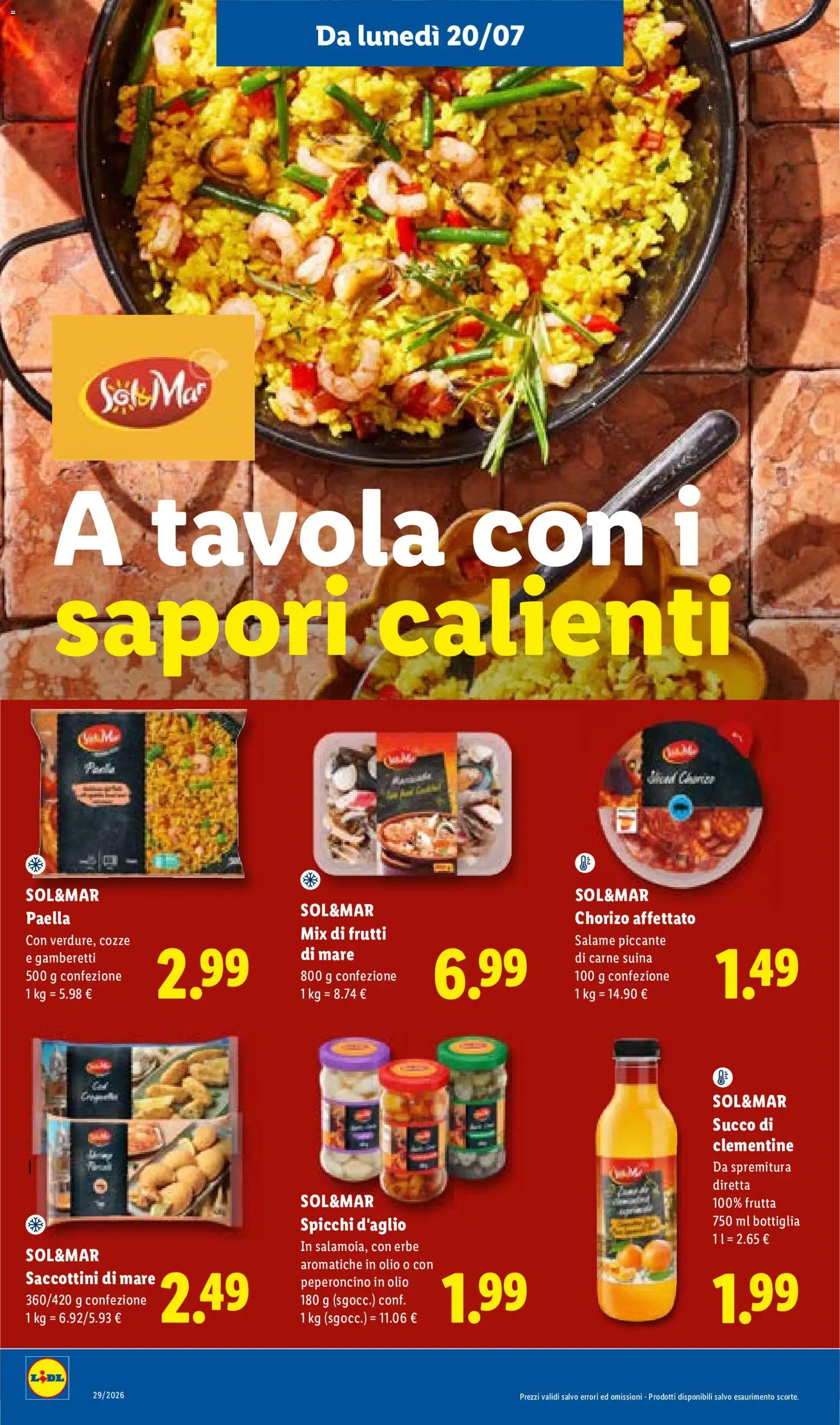 Volantino Lidl del 16/07/2026 | Pagina: 50 | Prodotti: Salame, Carne, Paella, Gamberetti