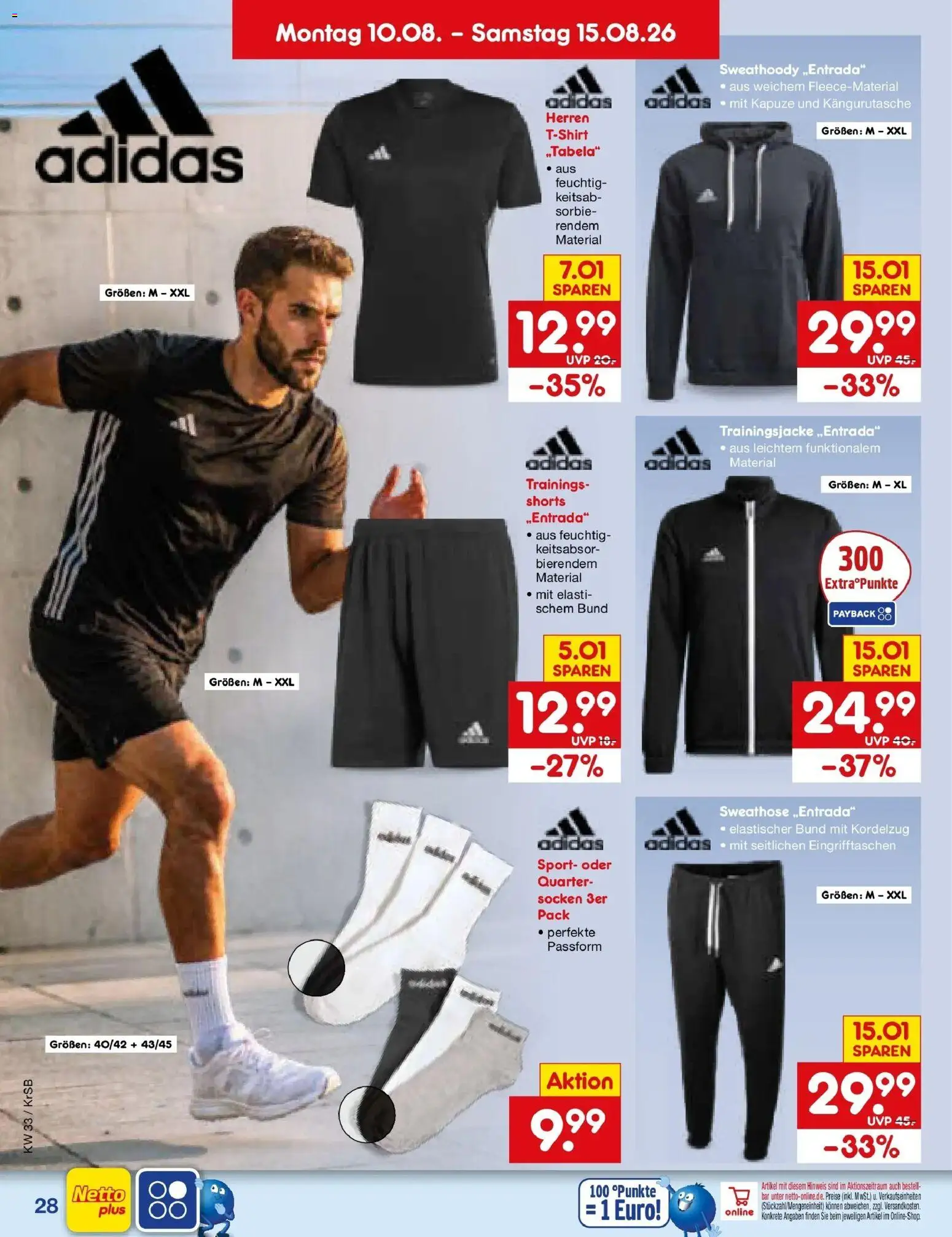 Netto Marken-Discount Prospekt Jüchen (ab 10.08.2026) » Angebote | Seite: 40 | Produkte: Sweathose, Trainingsjacke, Socken