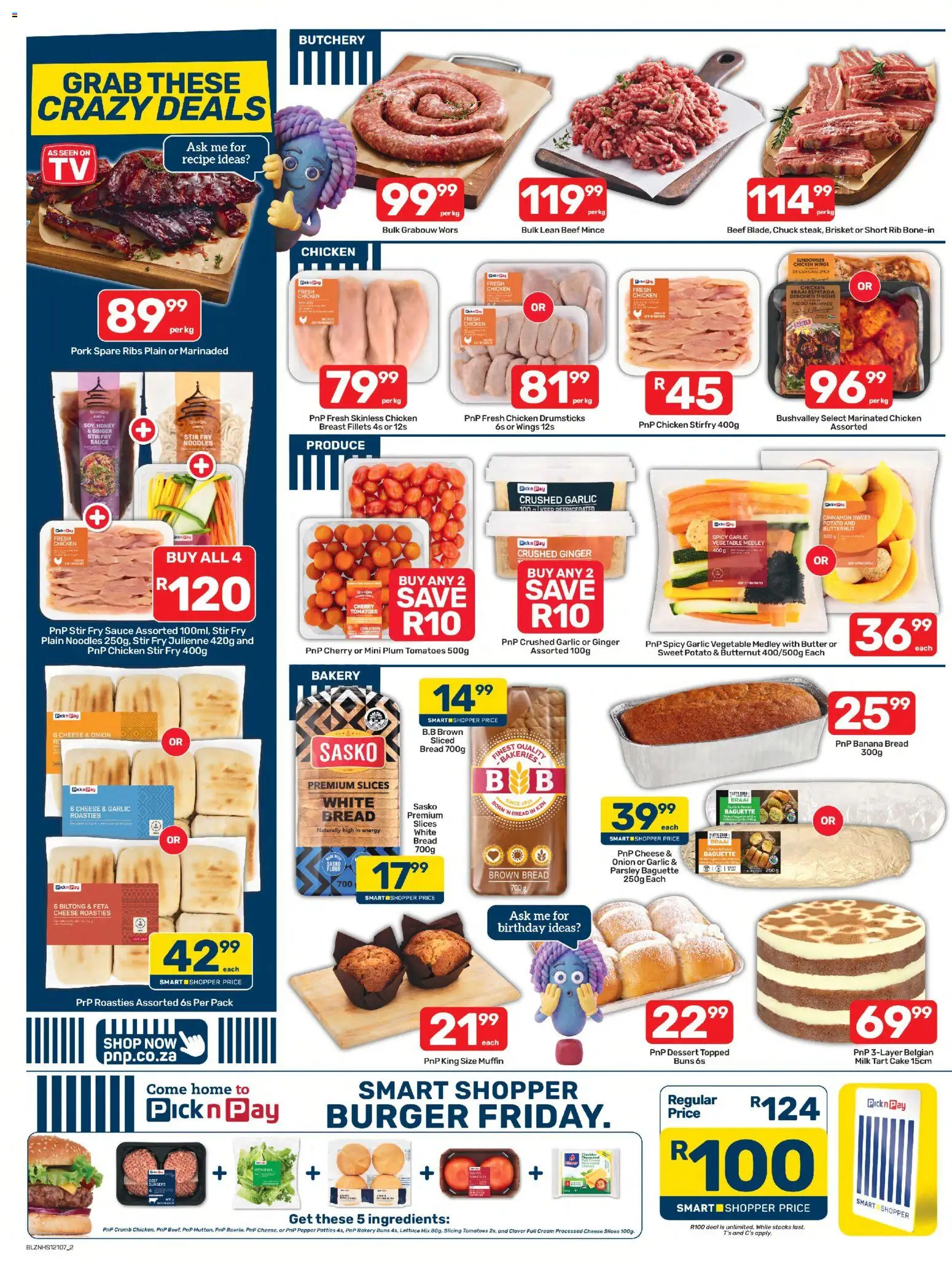 New Pick n Pay catalogue – valid from 07/09/2026 | Page: 2 | Products: Pork, Tomatoes, Thighs, Noodles