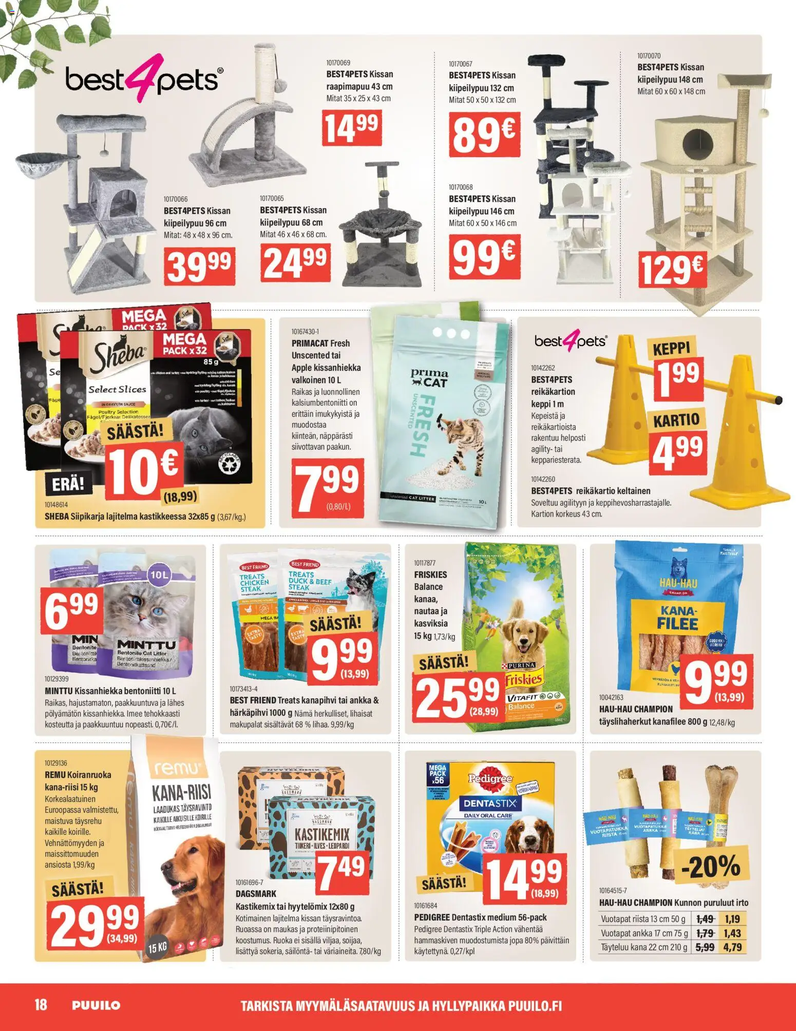 Puuilo tarjoukset – voimassa 11.05.2026 alkaen | Sivu: 18 | Tuotteet: Minttu, Kana, Kissanhiekka, Koiranruoka