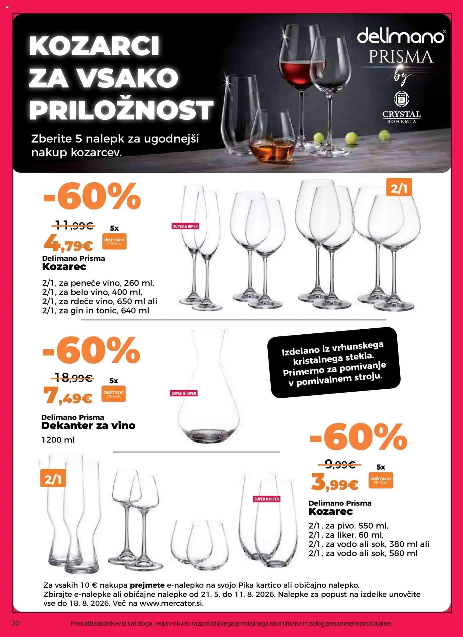 Novi Mercator katalog ponudbe – veljaven od 30.07.2026 | Stran: 30 | Izdelki: Kozarec, Vino, Gin