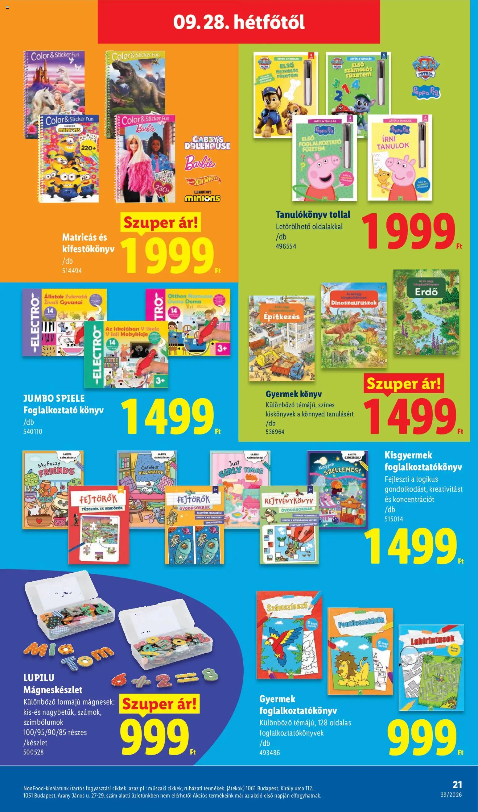 Lidl akciós ujság - amely érvényes a következő dátumtól: 2026.09.24. | Oldal: 21 | Termékek: Könyvek, Játék, Játékok, Könyv