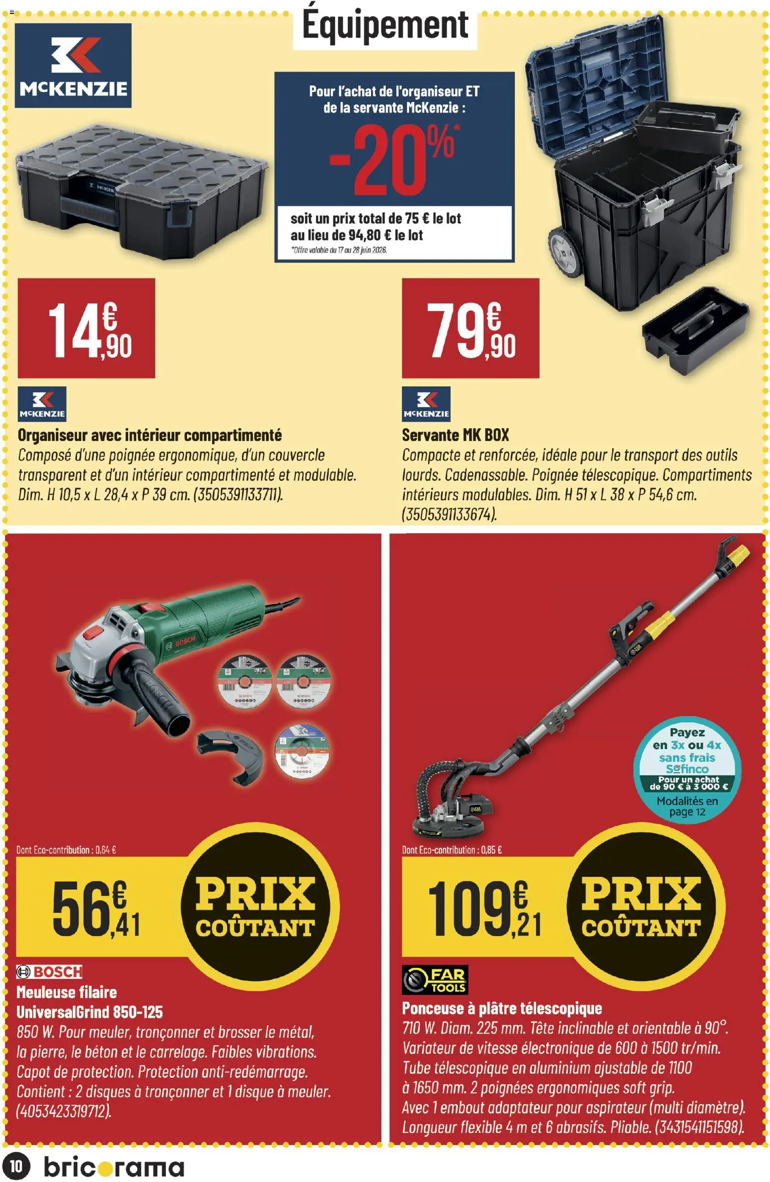{H1} | Page: 10 | Produits: Adaptateur, Ponceuse, Plâtre, Poignées