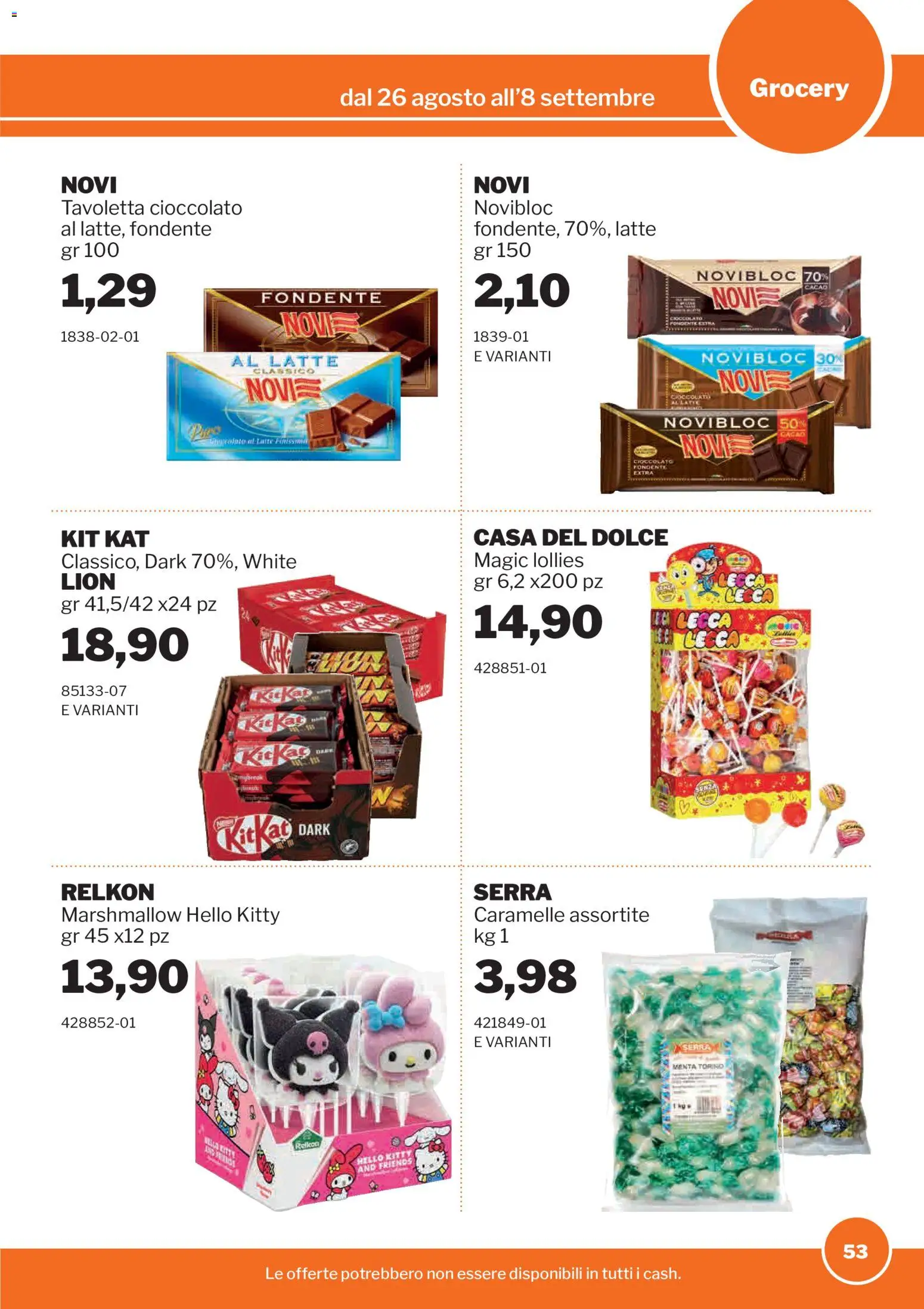 Volantino Sogegross del 26/08/2026 | Pagina: 53 | Prodotti: Cioccolato, Cacao, Tavoletta, Menta