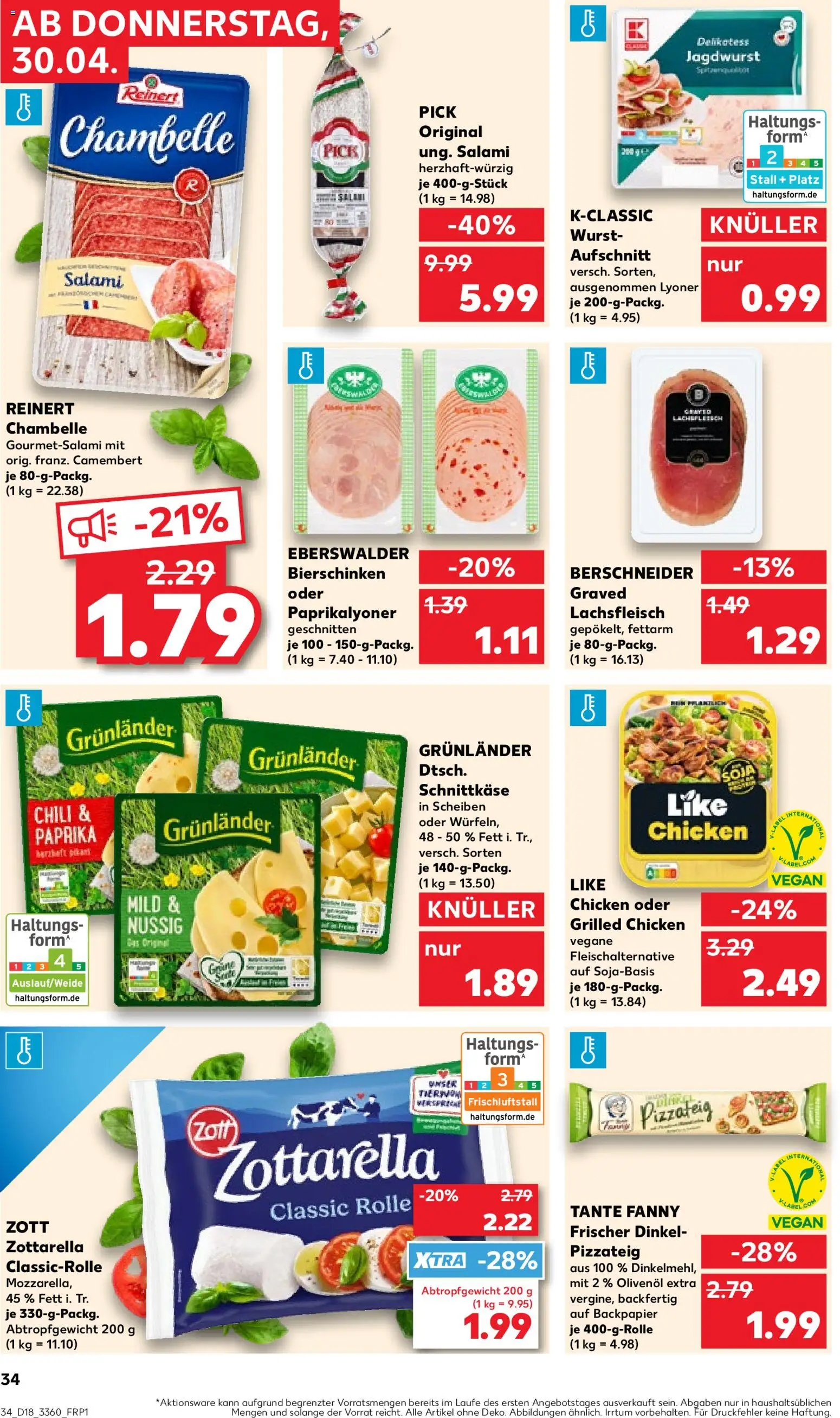 Kaufland Prospekt Frankfurt (Oder)	 – gültig ab 30.04.2026 | Seite: 34 | Produkte: Olivenol, Chili, Salami, Pizza