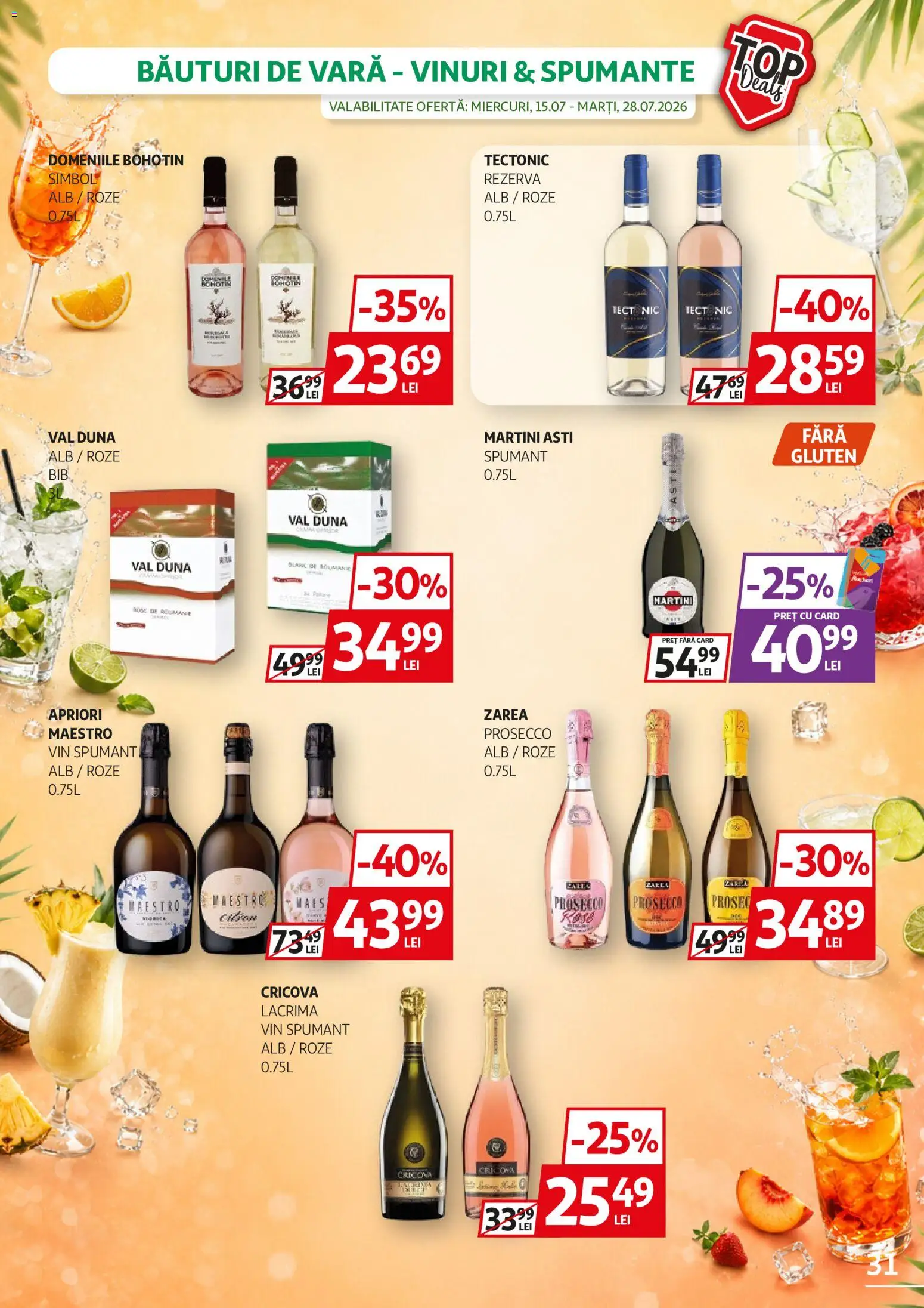 Noul catalog Auchan – valabil de la 15.07.2026 | Pagină: 31 | Produse: Yulaf, Prosecco, Vin