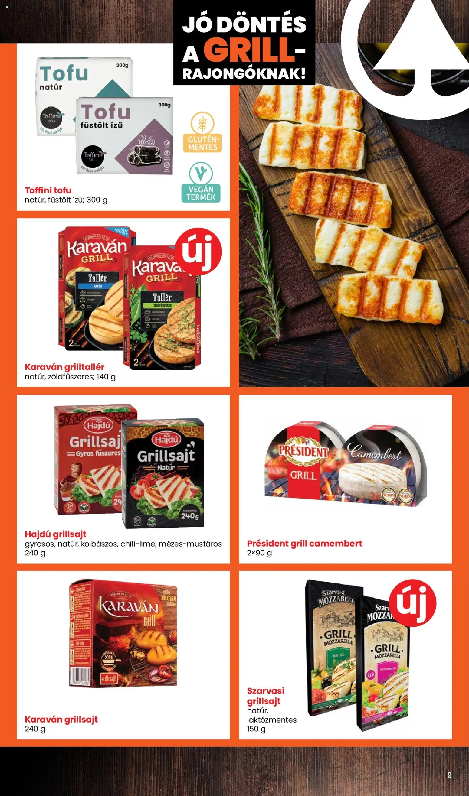 Spar akciós ujság - amely érvényes a következő dátumtól: 2026.04.30. | Oldal: 9 | Termékek: Grillsajt, Laktózmentes, Tofu, Camembert