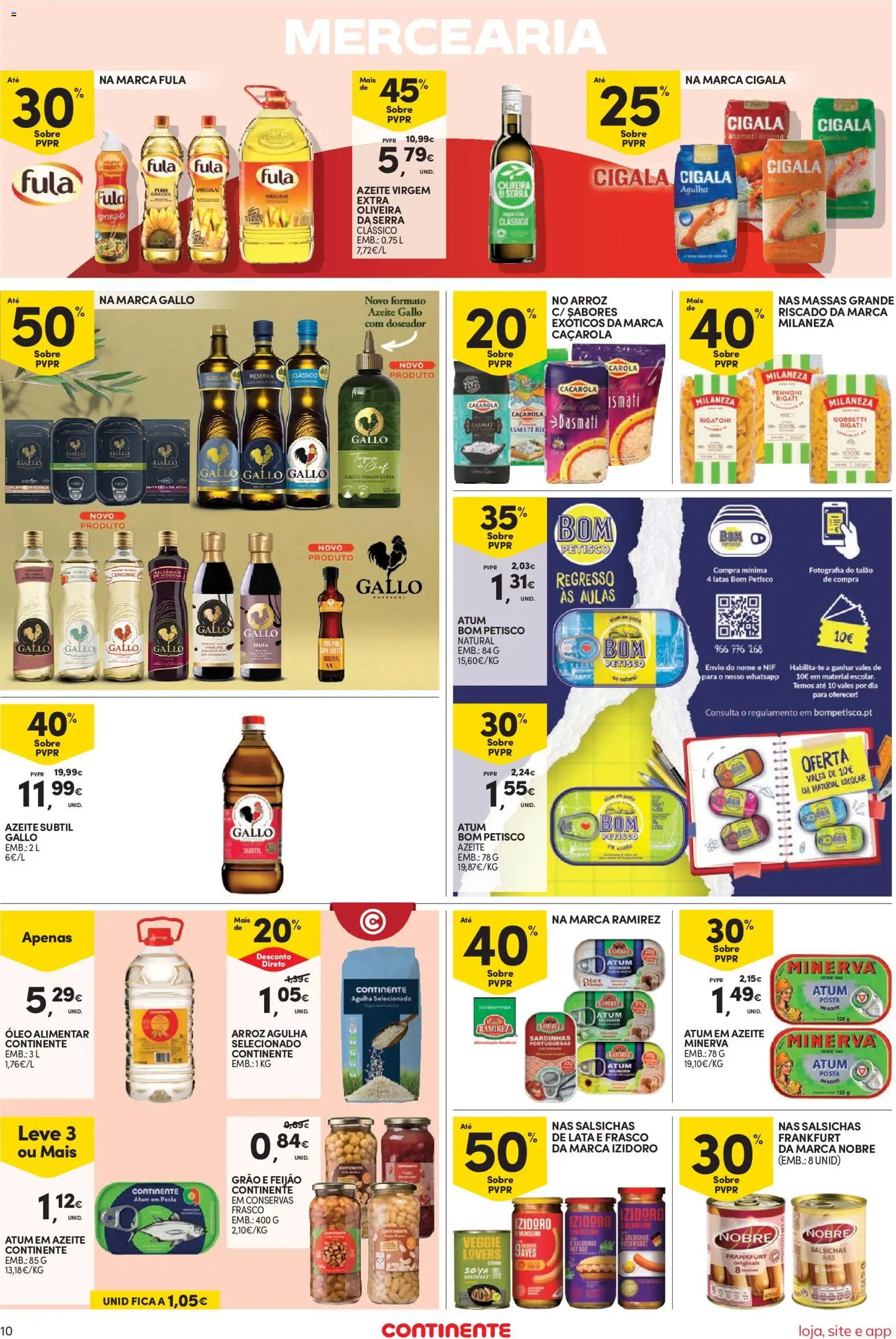 Continente Semanal Continente Bom Dia │ válido de 01/09/2026 | Página: 10 | Produtos: Óleo alimentar, Mercearia, Gengibre, Azeite virgem extra