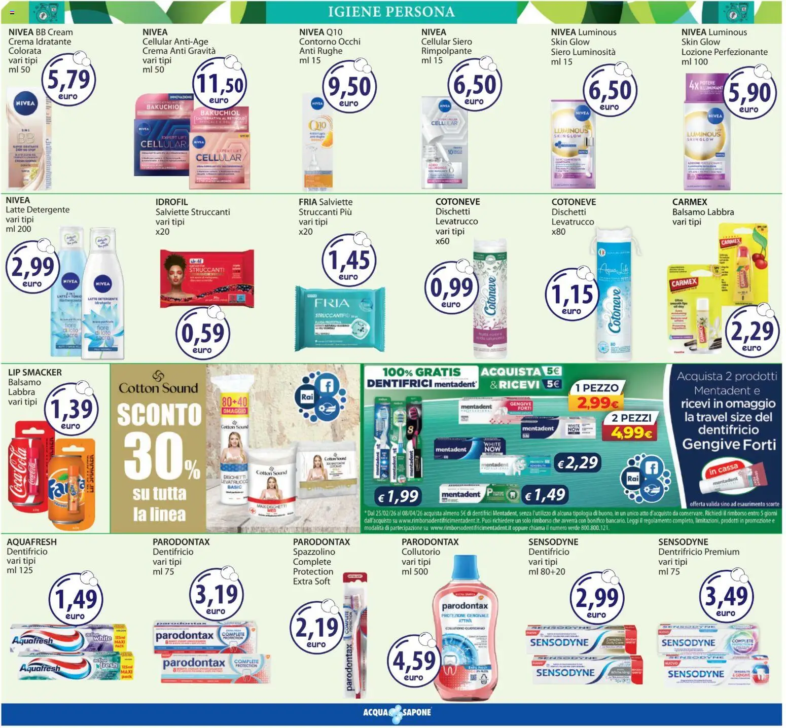 Volantino Acqua e Sapone del 12.03.2026 | Pagina: 8 | Prodotti: Balsamo, Sapone, Detergente, BB cream