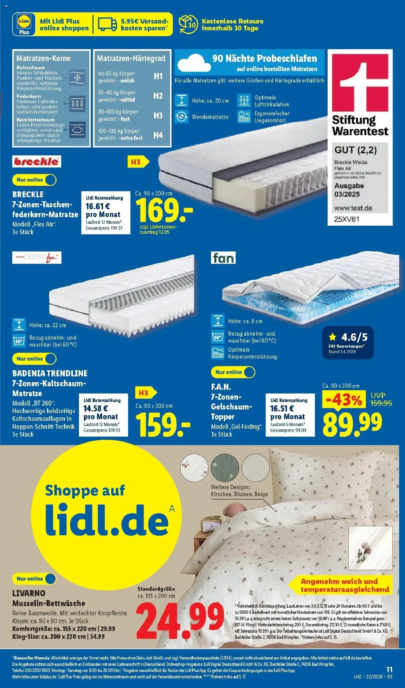 Lidl Prospekt Hof-innenstadt – gültig ab 26.05.2026 | Seite: 9 | Produkte: Matratze, Topper, Bad, Telefon