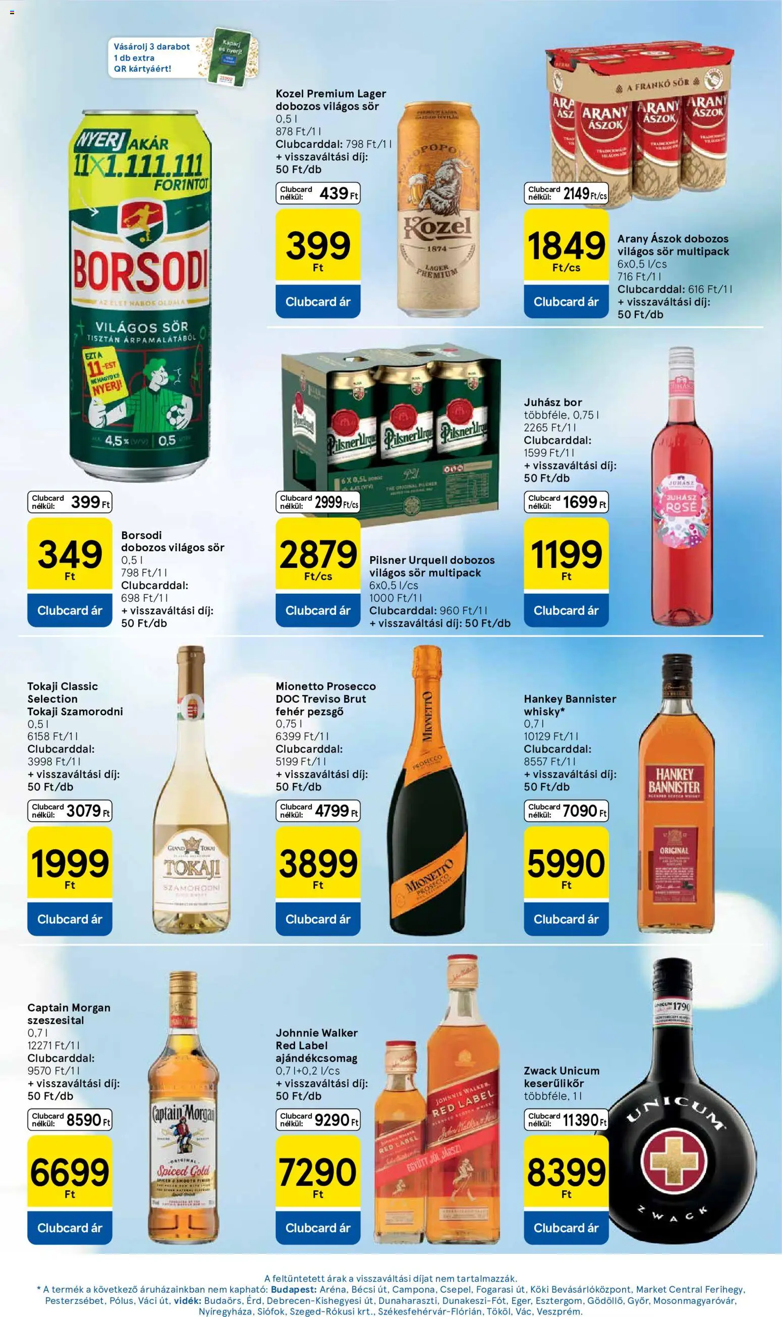 Tesco akciós ujság - amely érvényes a következő dátumtól: 21.05.2026 | Oldal: 25 | Termékek: Pilsner urquell, Arany ászok, Captain morgan, Sör