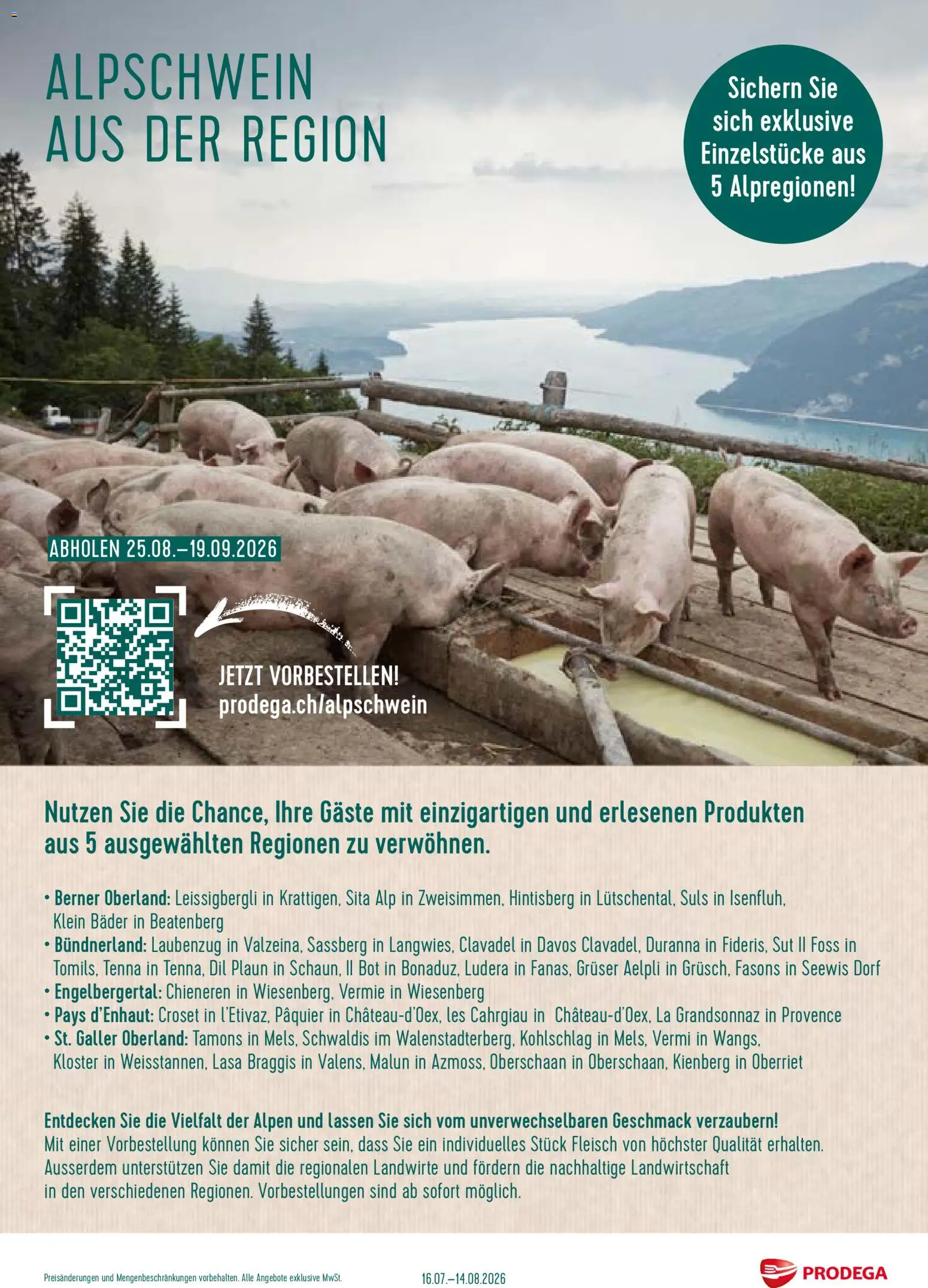 Prodega aktionen Alpschwein aus der Region – gültig ab 25.07.2026 | Seite: 1