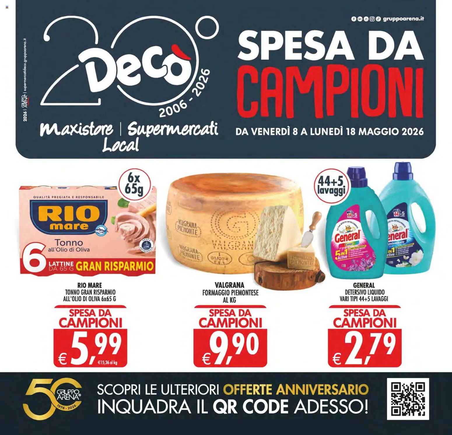 Volantino Decò del 08.05.2026 | Pagina: 1 | Prodotti: Formaggio, Tonno