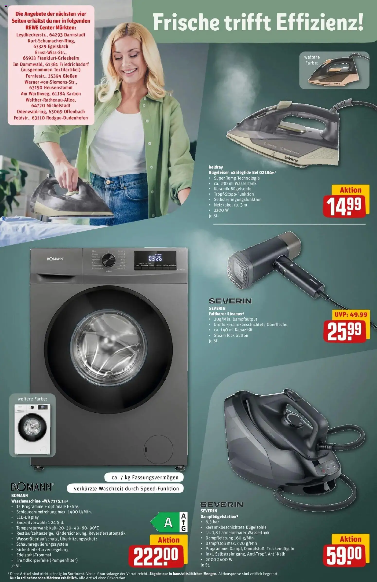 REWE Prospekt ab 10.08.2026 zum Blättern » Angebote | Seite: 28 | Produkte: Bügeleisen, Waschmaschine